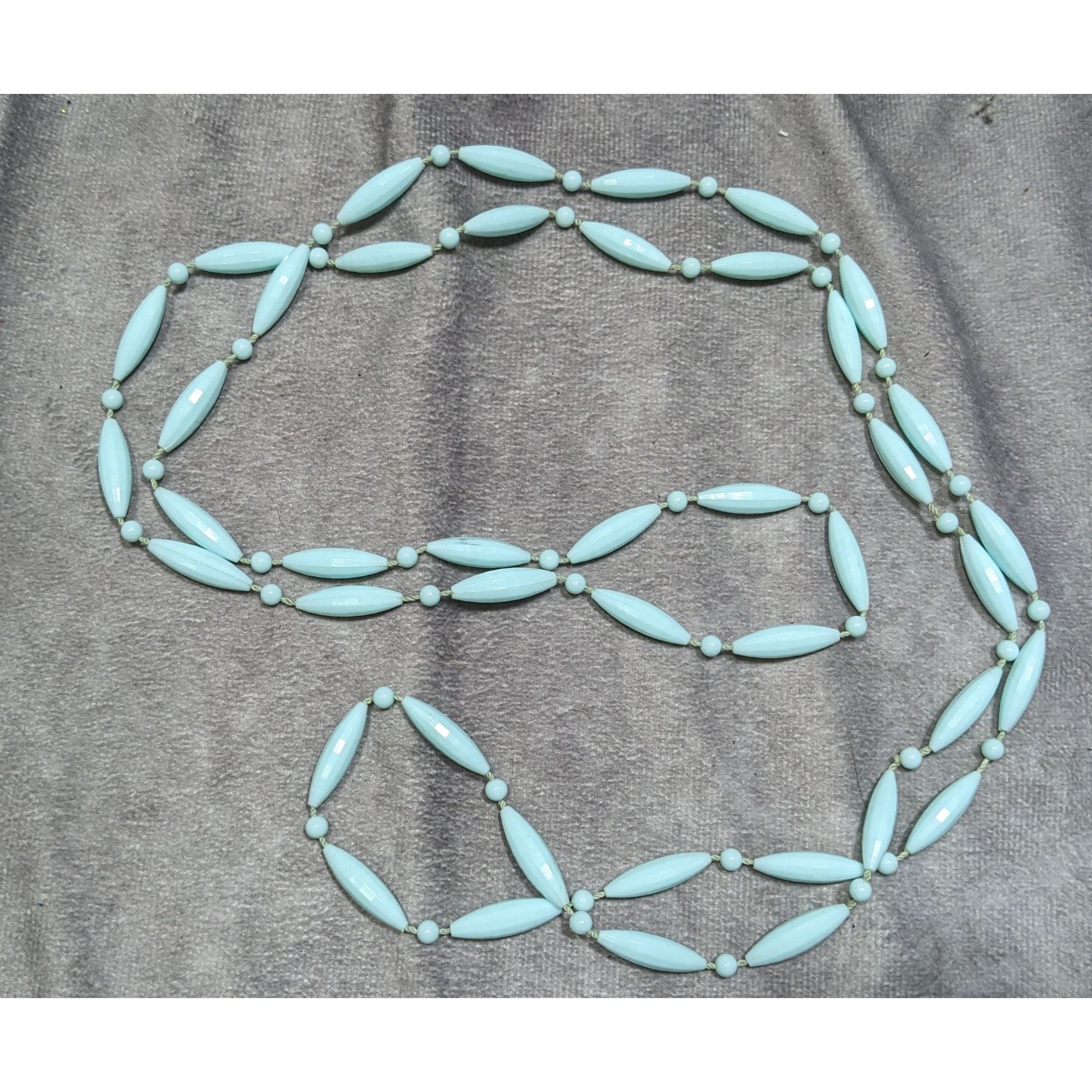 Other Vintage Retro Pastel Blue Faceted Beaded Necklace Size ONE SIZE - 6 Thumbnail