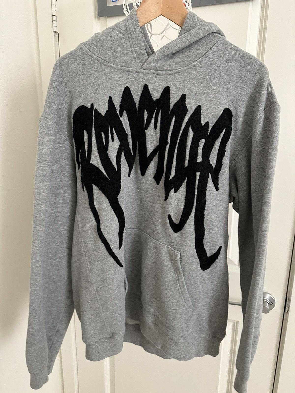 image of Revenge Chenille Hoodie in Grey, Men's (Size Large)