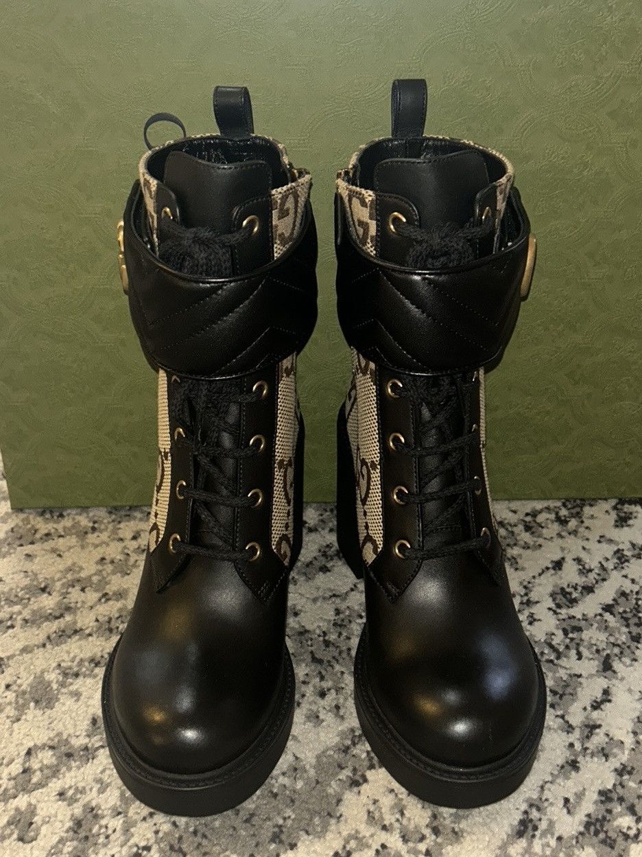 Gucci Flores Calfskin Monogram Maxi GG Nappa Double G Boot Size US 7.5 / IT 37.5 - 4 Thumbnail