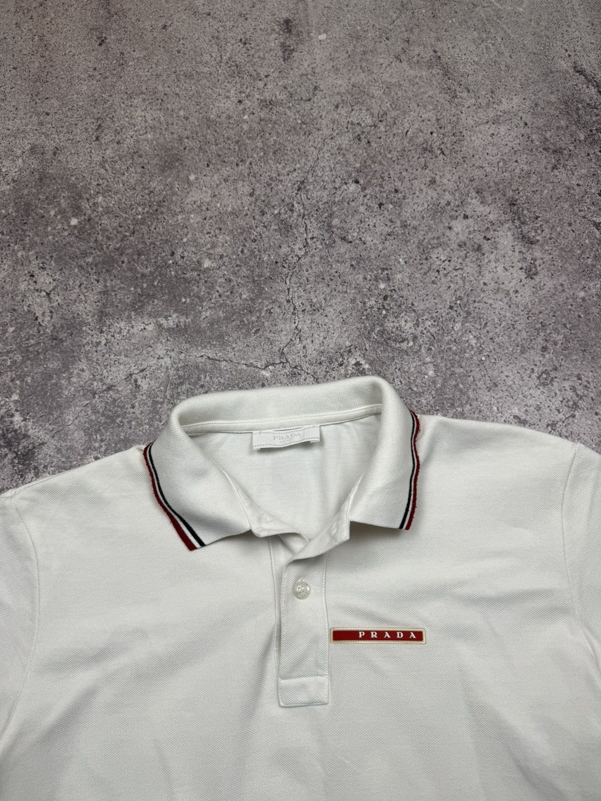 Prada Vintage Prada Red Tab Y2K Luxury Polo T Shirt Hype White Size US S / EU 44-46 / 1 - 3 Thumbnail