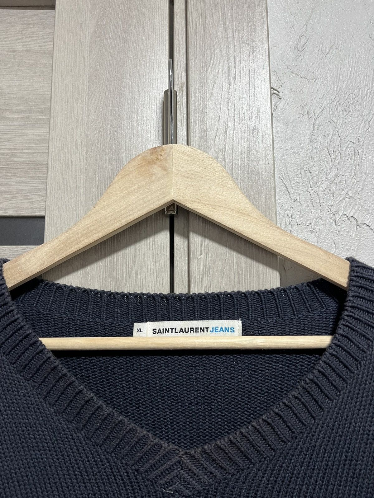 Yves Saint Laurent Saint Laurent Jeans Vintage Faded Sweater Knit Size US XL / EU 56 / 4 - 16 Thumbnail