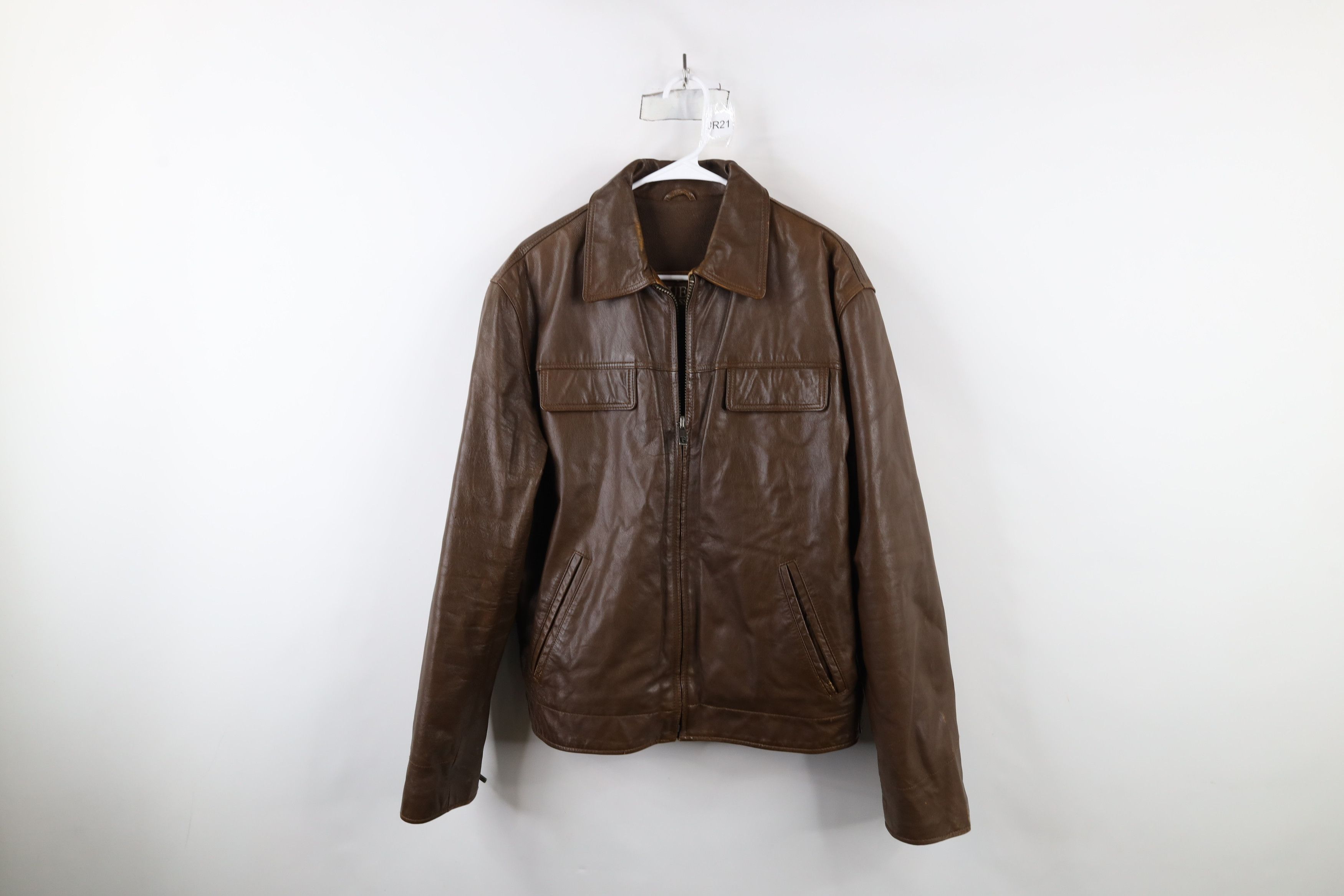 Guess × Vintage Vintage 90s Guess Lined Leather Bomber Jacket Brown Size US M / EU 48-50 / 2 - 1 Thumbnail
