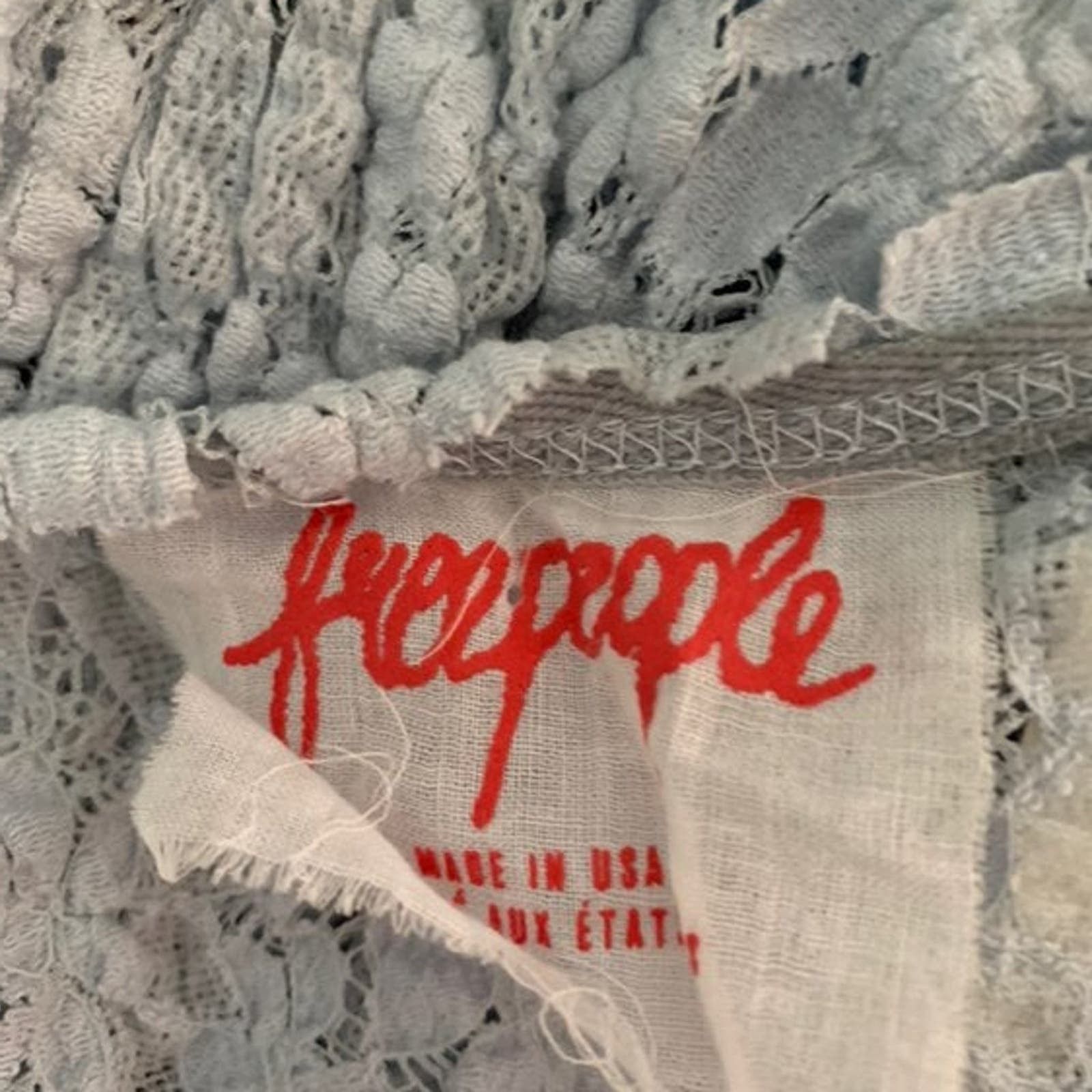 Free People Free people Women's Size Small Crop Top StarLight Blue Lace Size S / US 4 / IT 40 - 6 Thumbnail
