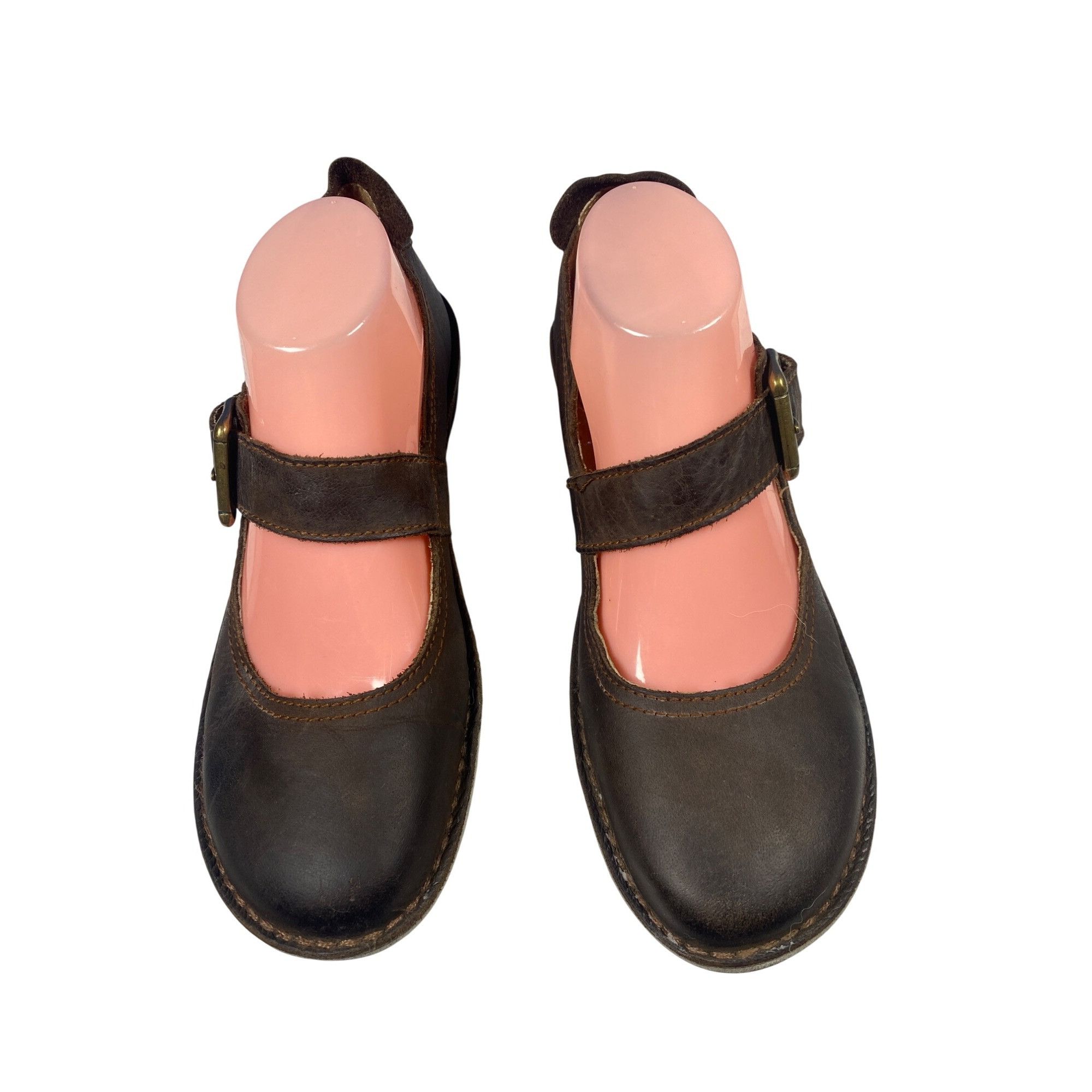 Other Weinbrenner‎ Brown Leather Buckle Strap Shoe Boho Cottage Pr Size US 10 / IT 40 - 2 Thumbnail