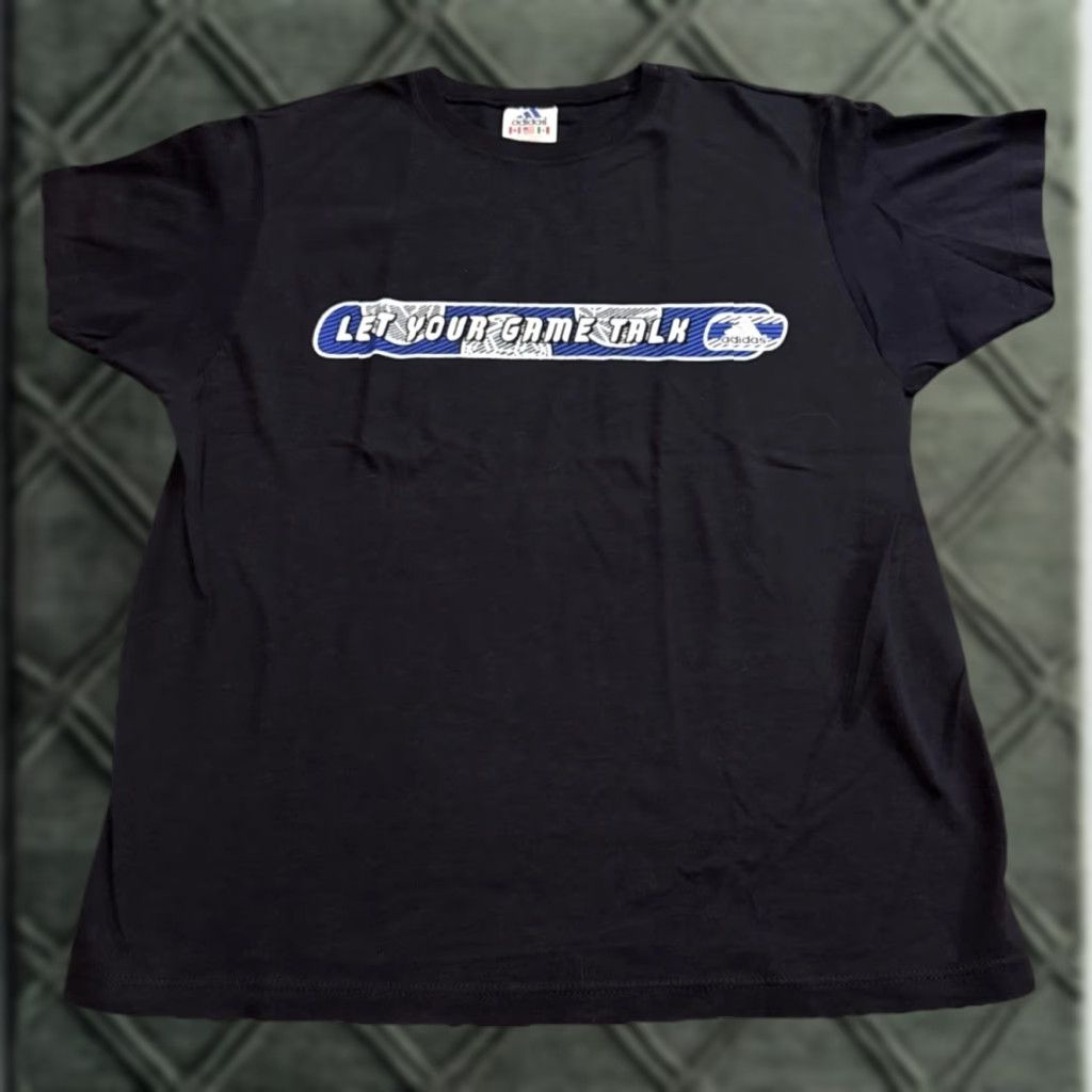 Adidas VINTAGE adidas T-Shirt Men Medium Black 90s Let Your Game Talk Shirt Mens Size US M / EU 48-50 / 2 - 1 Thumbnail