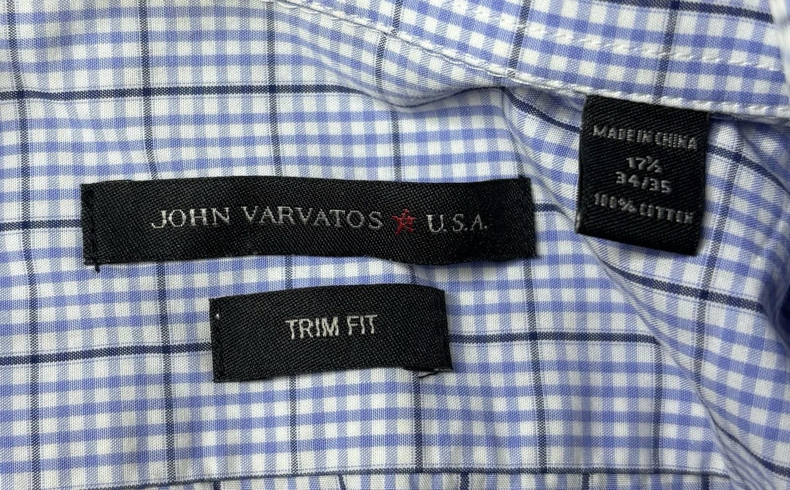 John Varvatos John Varvatos Shirt Men's 17.5 34/35 Plaid Cutaway Collar Size US XXL / EU 58 / 5 - 2 Thumbnail