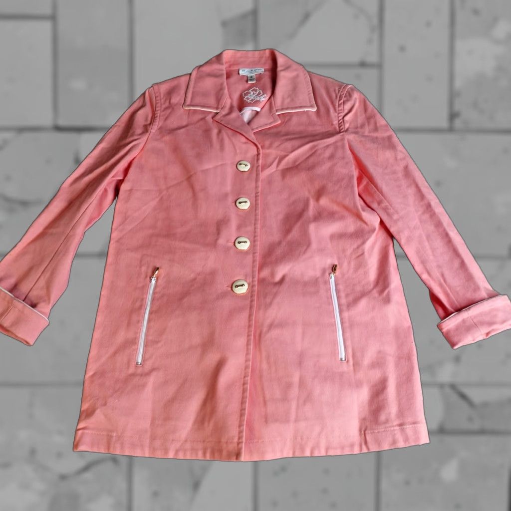 St. John St. John Jacket Womens Mid-Length Pink Salmon Trench Coat Jacket Long Sleeve Regular Dry Clean Only Size M / US 6-8 / IT 42-44 - 1 Thumbnail