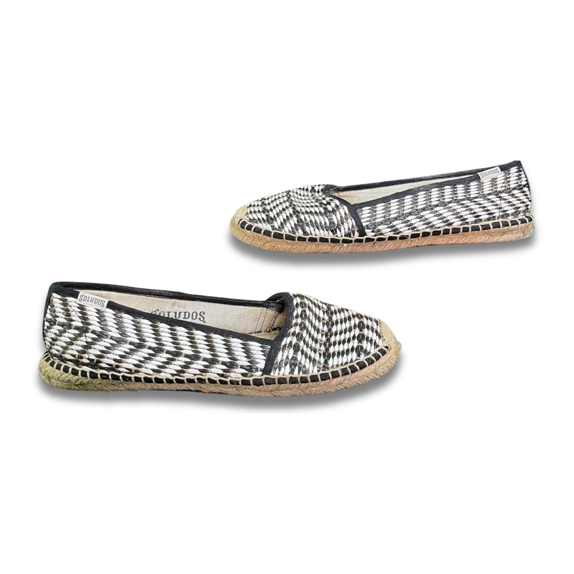 Soludos Soludos Raffia Low Cut Espadrilles Sz 7 Black & White Casual Size US 7 / IT 37 - 3 Thumbnail