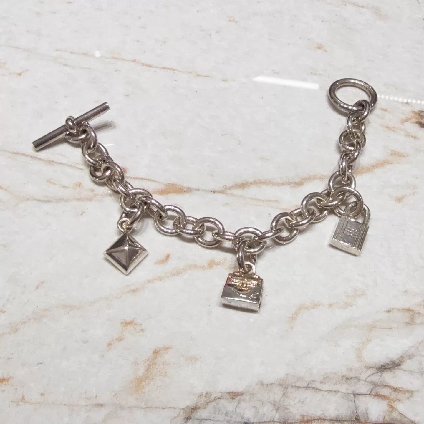 Hermes Hermès Oxidized Silver Bracelet & Charm No Hardware Size ONE SIZE - 2 Thumbnail