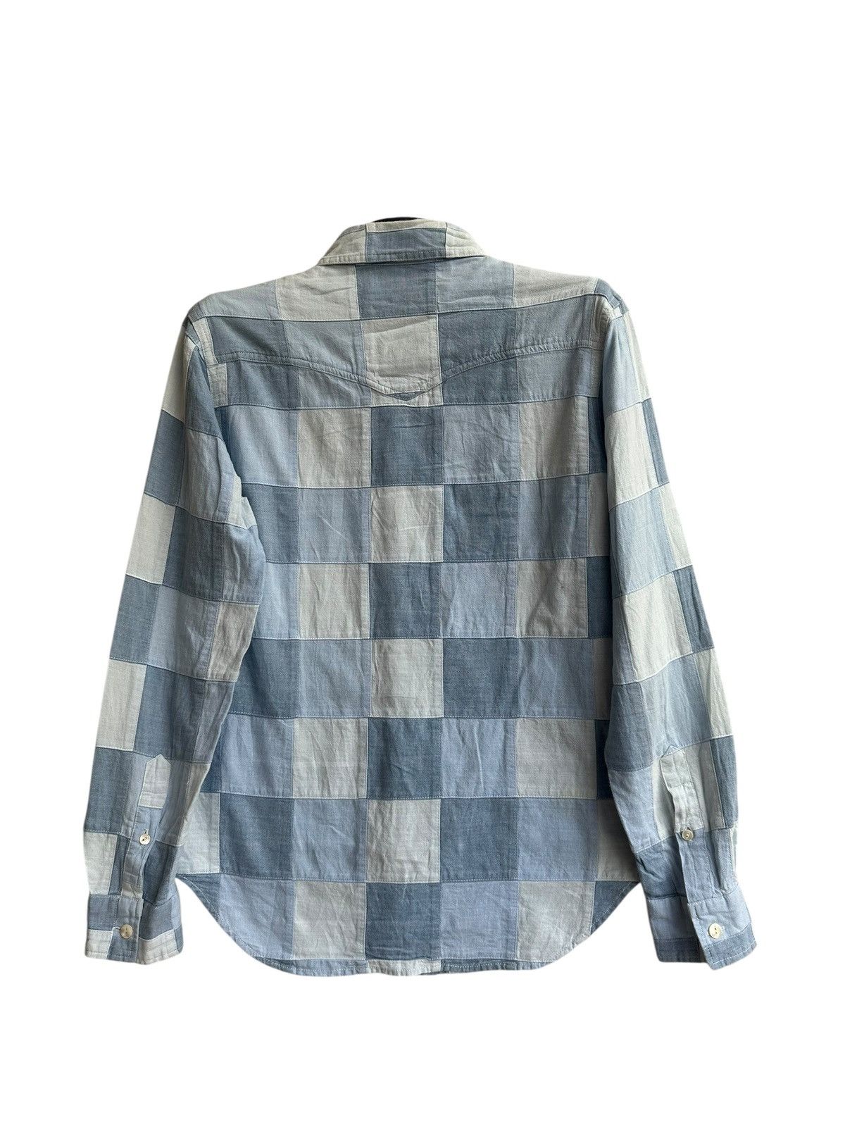 Head Porter Head Porter Plus Patchwork Button-Up — Blue/White Check Size US M / EU 48-50 / 2 - 2 Thumbnail