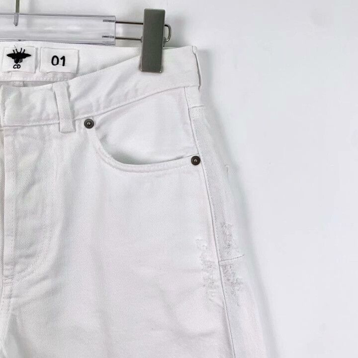 Dior Christian Dior White Distressed Cotton Jeans Size US 32 / EU 48 - 3 Thumbnail