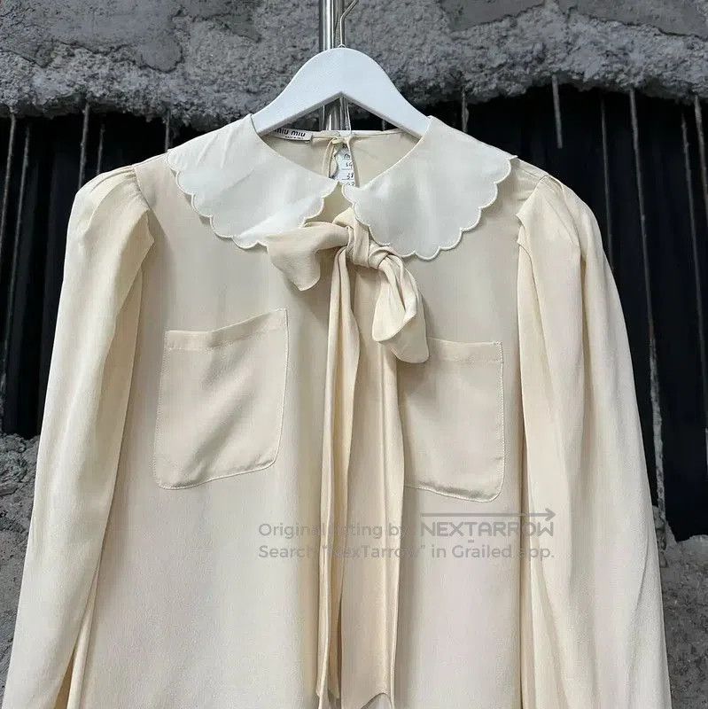 Miu Miu Miu Miu Beige Long Sleeve Short Top . Size XXS / US 00 / IT 34 - 3 Thumbnail
