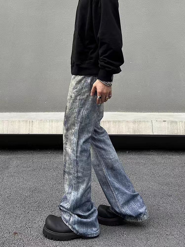 Japanese Brand × Vintage Street Vintage 3D Print Dirty Dye Micro Flare Jeans Size 32 Size US 30 / EU 46 - 2 Thumbnail