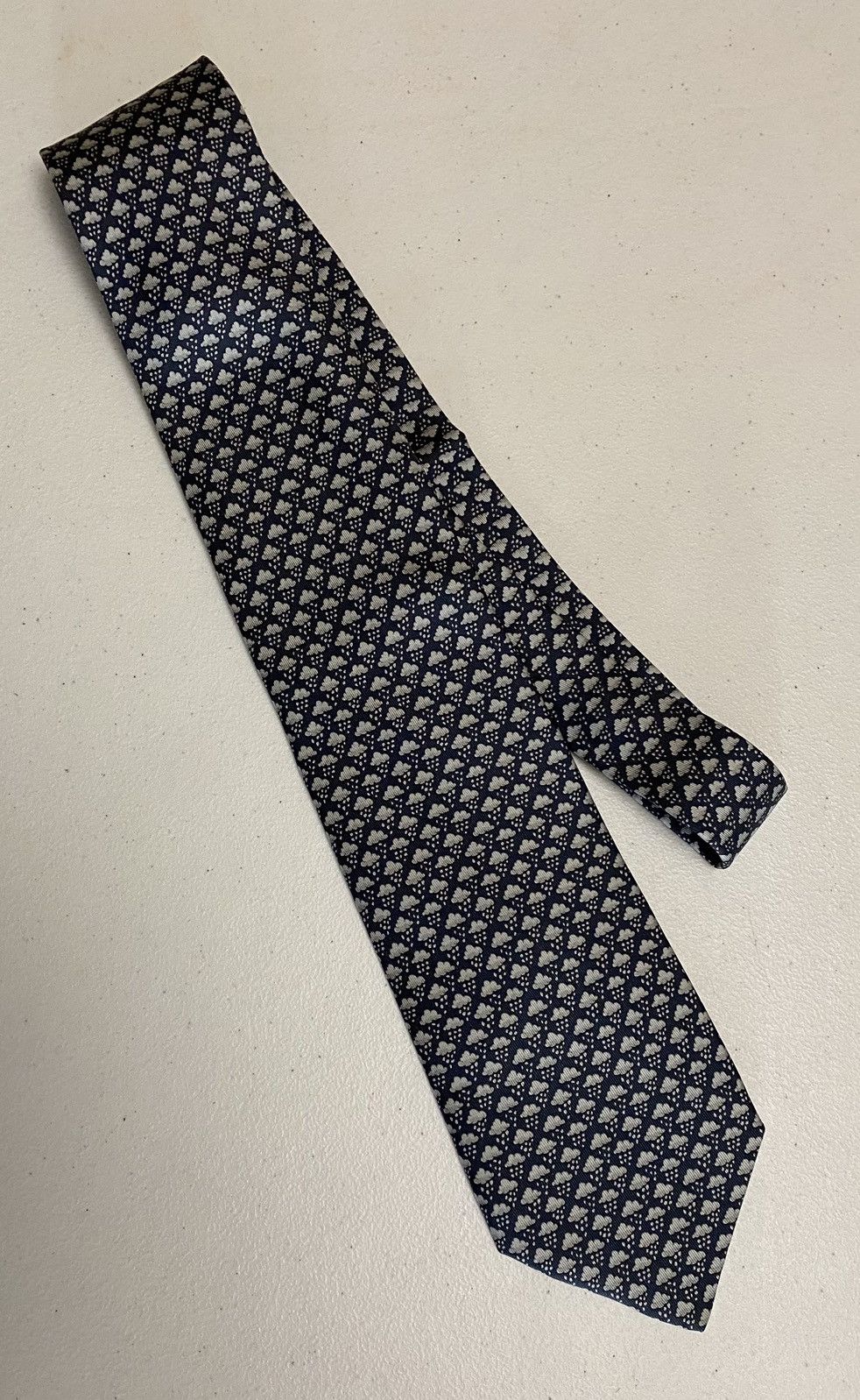 Hermes Hermès 🇫🇷 Blue Rainy Day Cover 5616 MA Vintage Print Tie NWT Size ONE SIZE - 4 Thumbnail