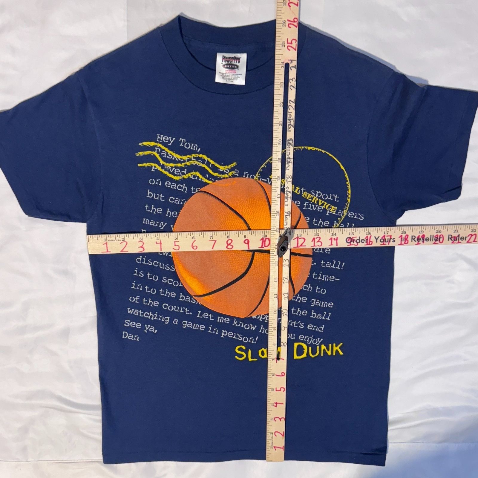 Other Vintage Y2K PowerPro Oneita Slam Dunk Basketball Puff Print Size US L / EU 52-54 / 3 - 4 Thumbnail