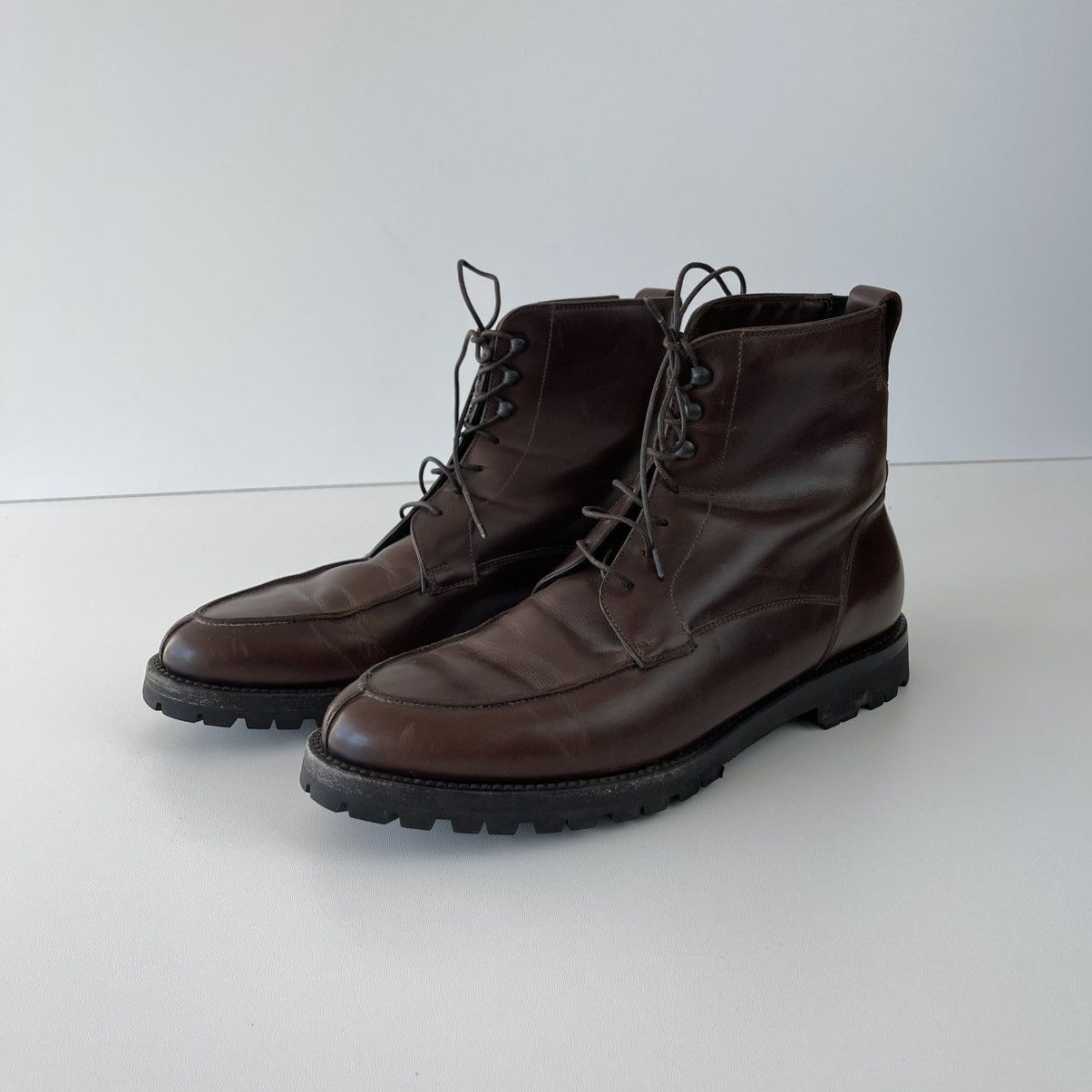 Franceschetti Franceschetti 0011 Leather Winter Vibram Lace-Up Boots Brown Size US 6.5 / EU 39-40 - 1 Thumbnail