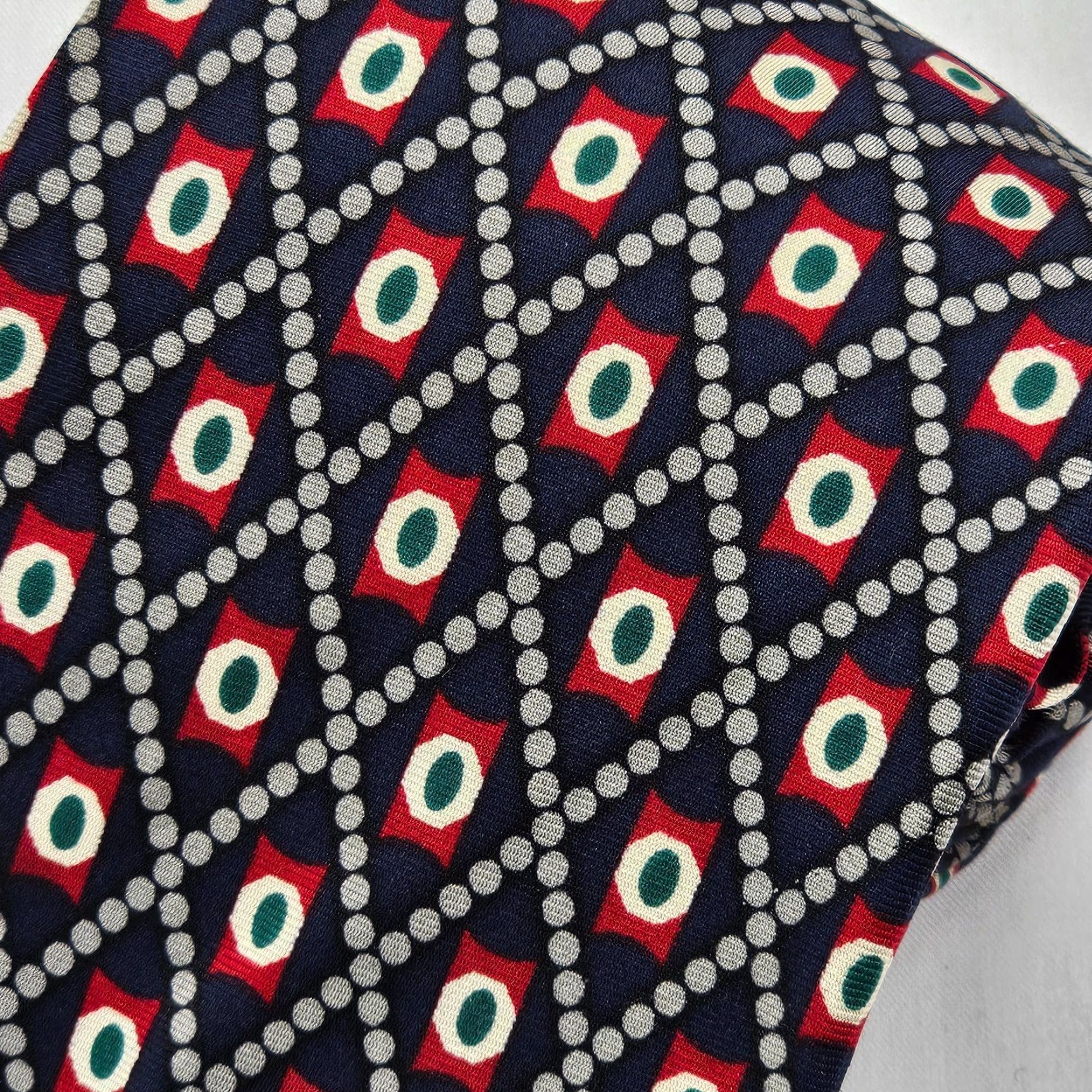 Brooks Brothers VINTAGE Brooks Brothers Necktie Mens Blue 100% Silk Geometric Preppy USA 57" x 3.75" Tie Mens Blue Silk Geometric Preppy Ivy 58X3.75 USA Size ONE SIZE - 2 Thumbnail