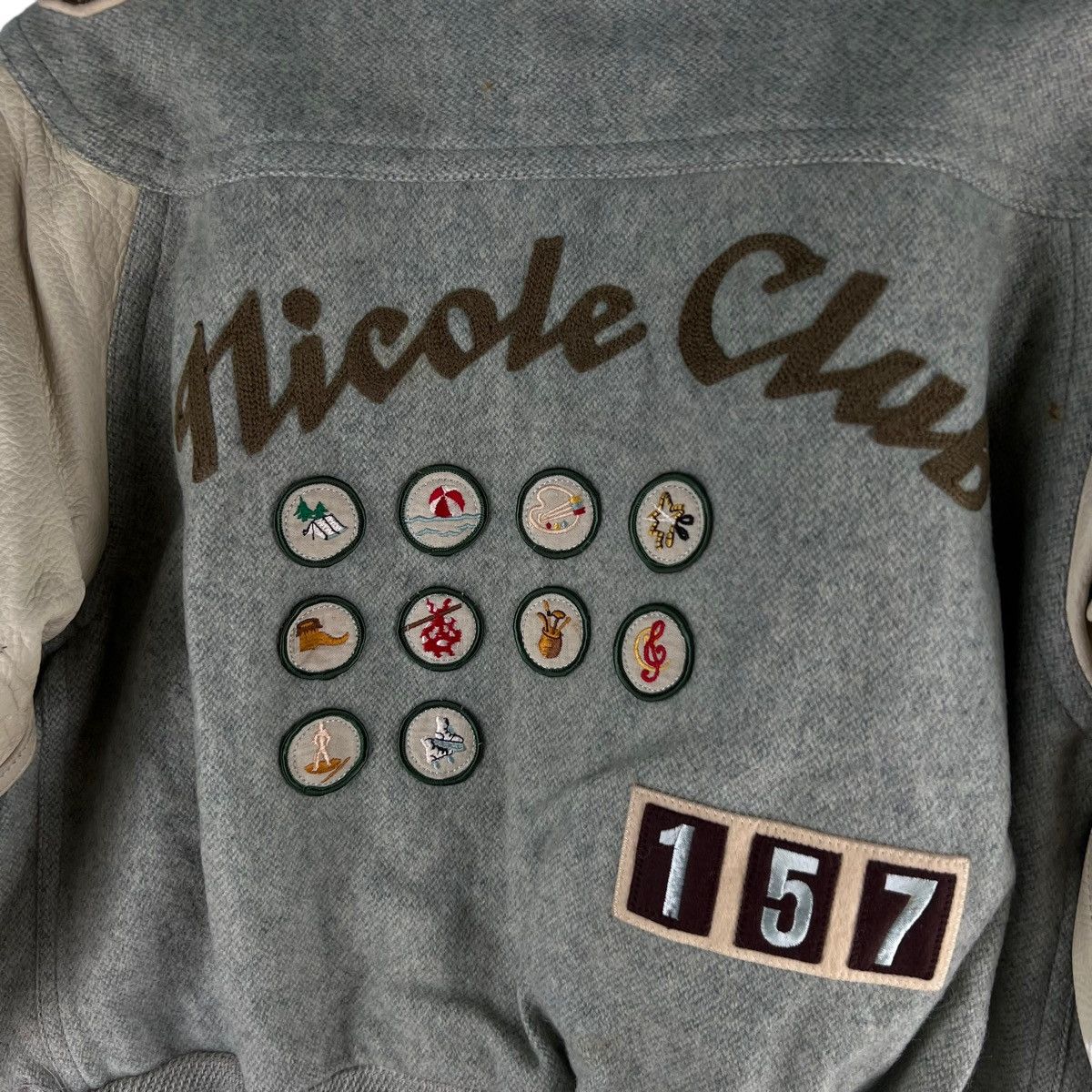 Japanese Brand 🔥90s Vintage Leather Varsity Jacket Nicole Club IsseyMiyake Size US S / EU 44-46 / 1 - 9 Thumbnail