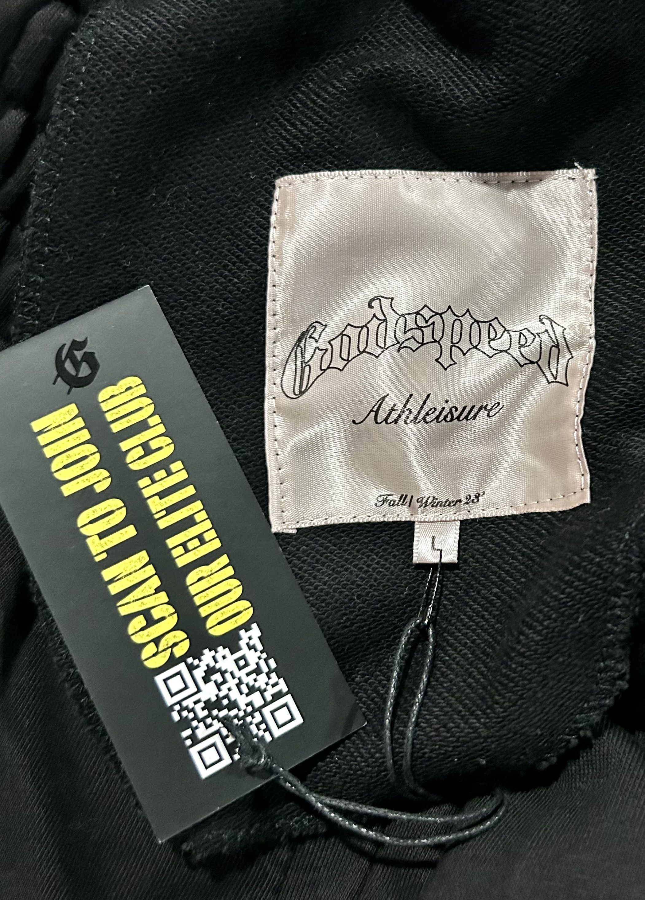 Godspeed Godspeed Mens OG Logo Sweatpants Black/Silver Satin LG Size US 34 / EU 50 - 21 Thumbnail
