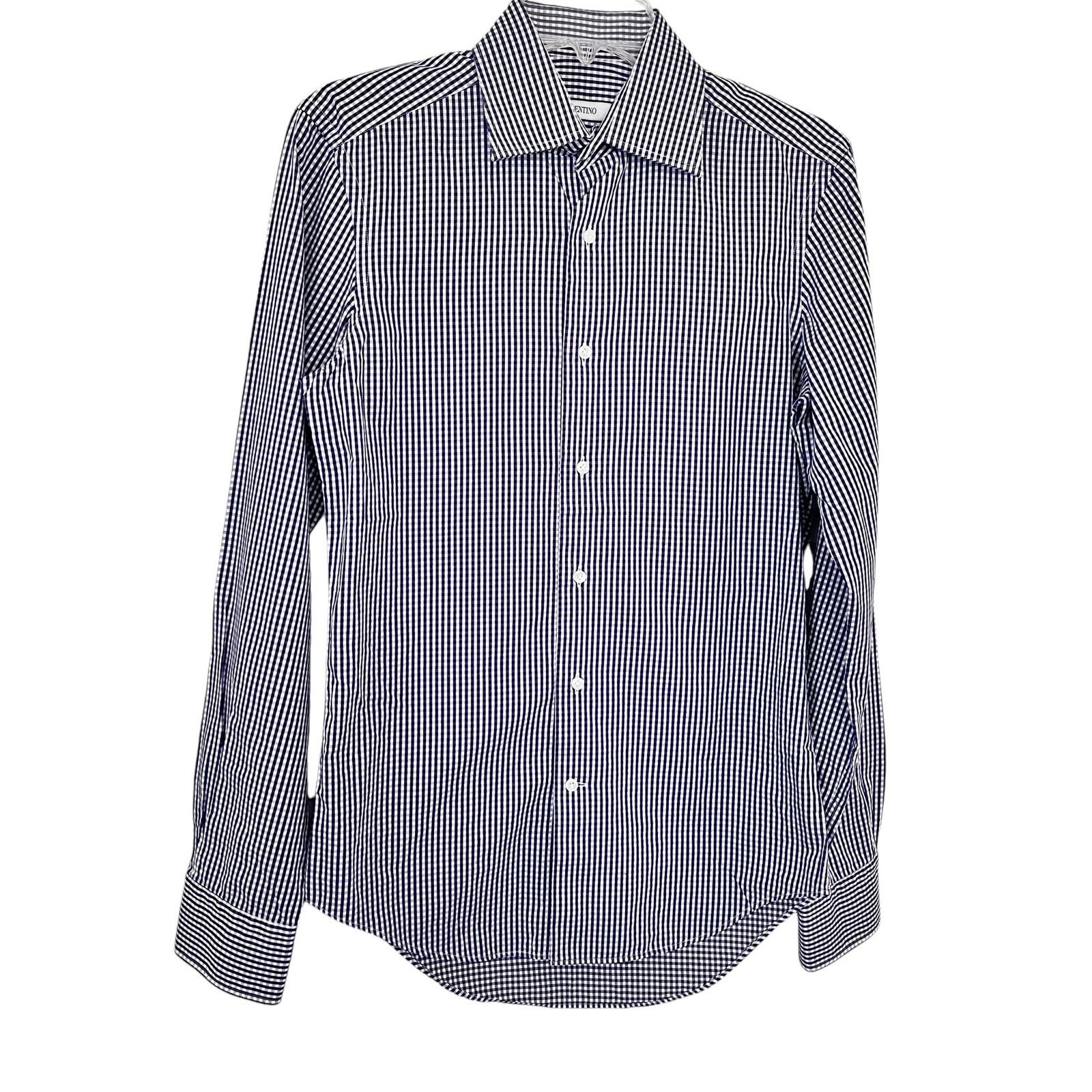 Valentino Valentino Tailored Fit Gingham Check Button Up Shirt Size US XS / EU 42 / 0 - 1 Thumbnail