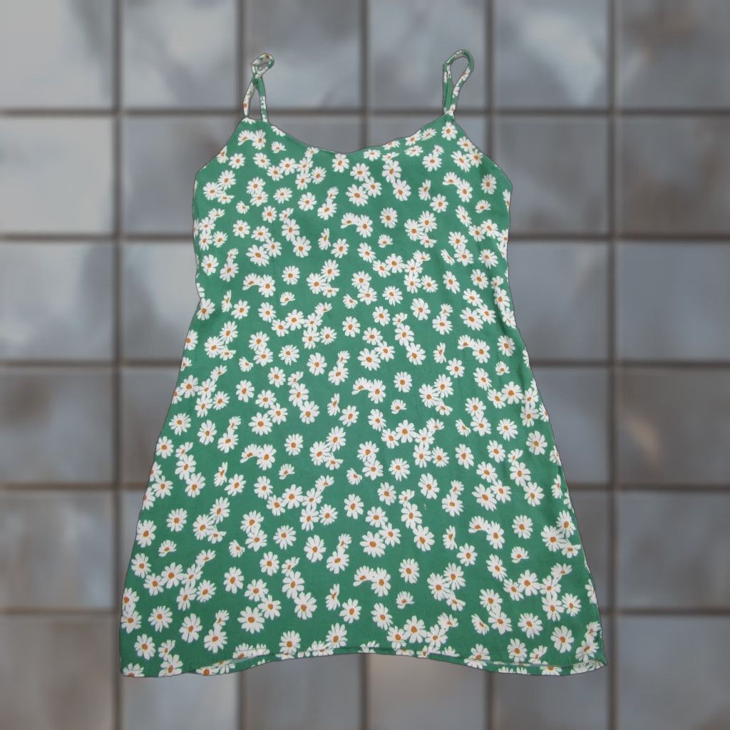 Reformation Green Floral Dress | Grailed