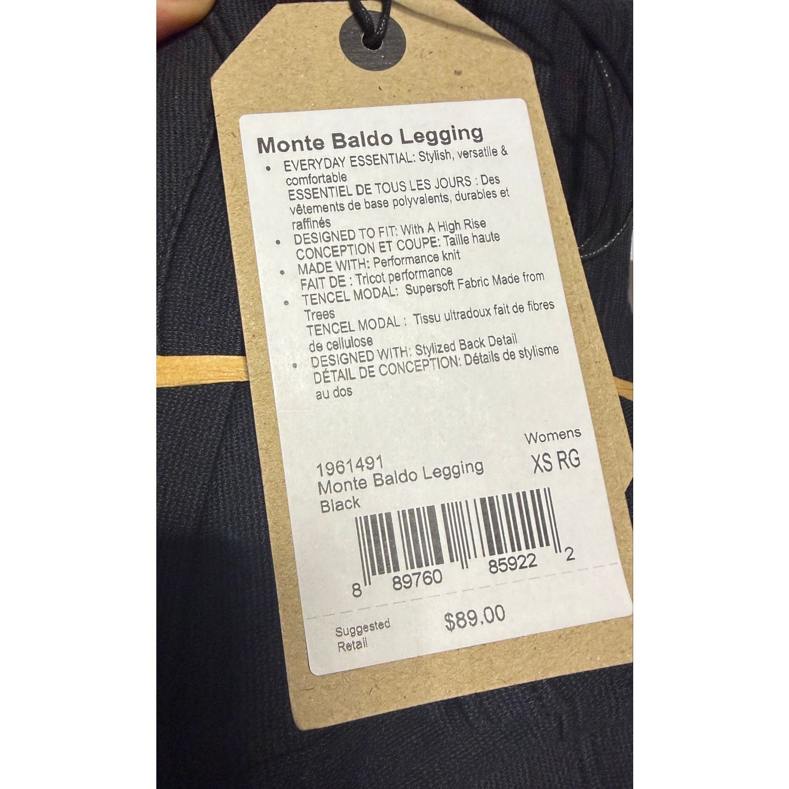 Prana Prana Monte Baldo Leggings Black XS High Rise Performance Size 26" / US 2 / IT 38 - 6 Thumbnail