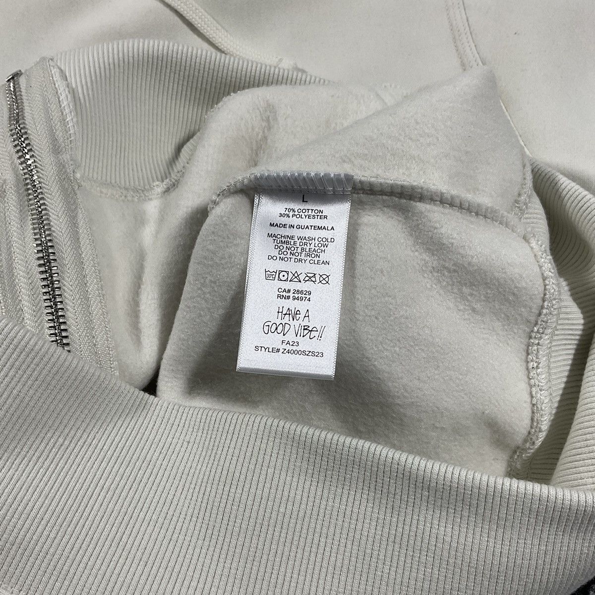 Stussy STUSSY DOLLIE ZIP HOODIE IN NATURAL - LARGE Size US L / EU 52-54 / 3 - 7 Thumbnail