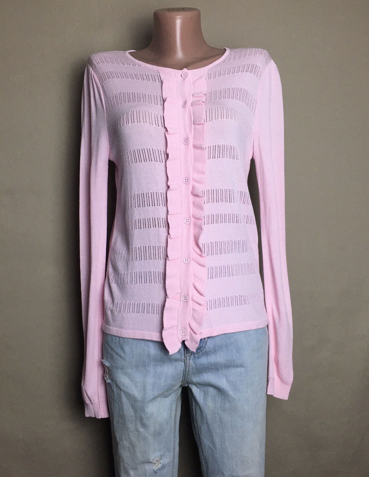 Blumarine Blugirl Blumarine Pink Ruffled Cardigan Sweater Size EU 40 Size S / US 4 / IT 40 - 1 Thumbnail
