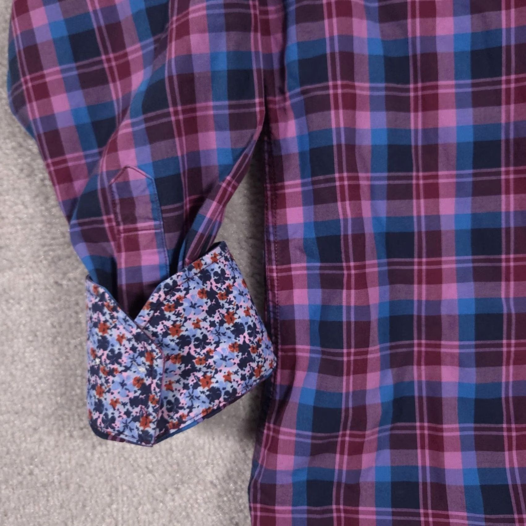 Tailorbyrd TAILORBYRD Shirt Mens M Blue Plaid Flamingo Button Front Long Sleeve Casual Size US M / EU 48-50 / 2 - 7 Thumbnail