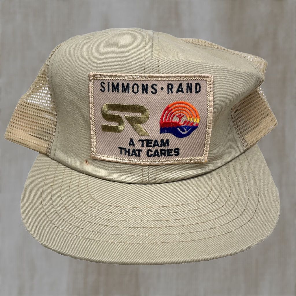 Coal VINTAGE Simmons Rand Hat Coal Mining United Way USA 90s Patch Trucker Cap Brown Mens Adjustable Size ONE SIZE - 1 Thumbnail