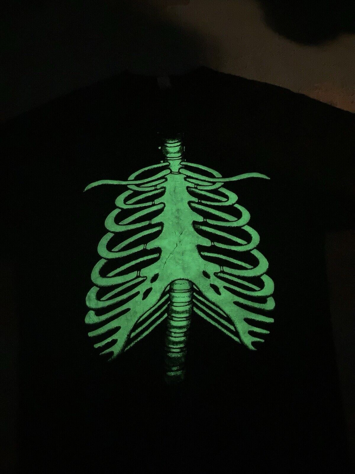 Vintage VTG 90s t shirt skeleton torso glow in the dark Halloween XL Size US XL / EU 56 / 4 - 4 Thumbnail