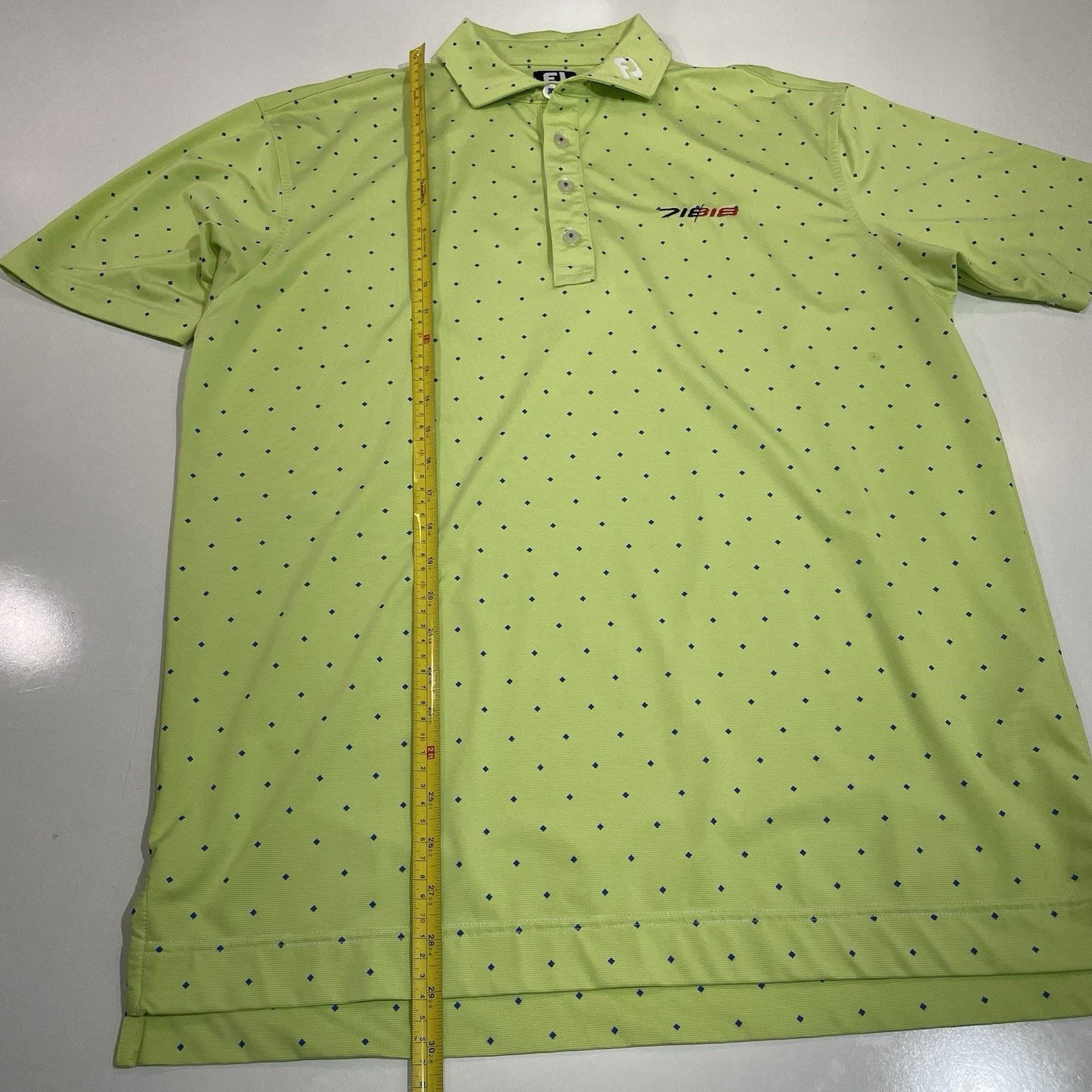 Footjoy TITLEIST FOOTJOY POLO GOLF SHIRT MEN’S XL GREEN GEOMETRIC Size US XL / EU 56 / 4 - 4 Thumbnail