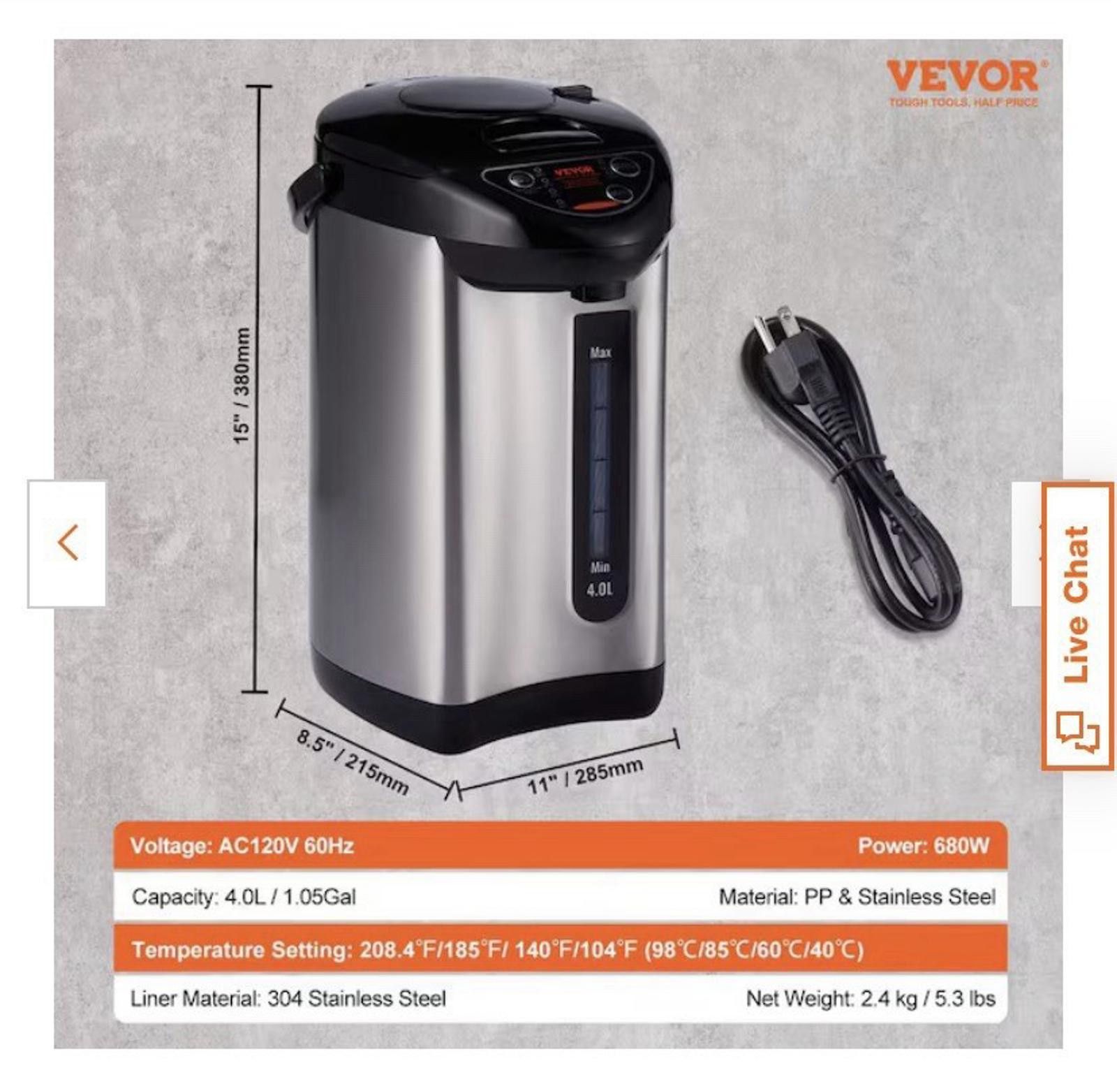 Other Vevor Electric Thermo Pot EKA 4.2 ED Size ONE SIZE - 12 Thumbnail