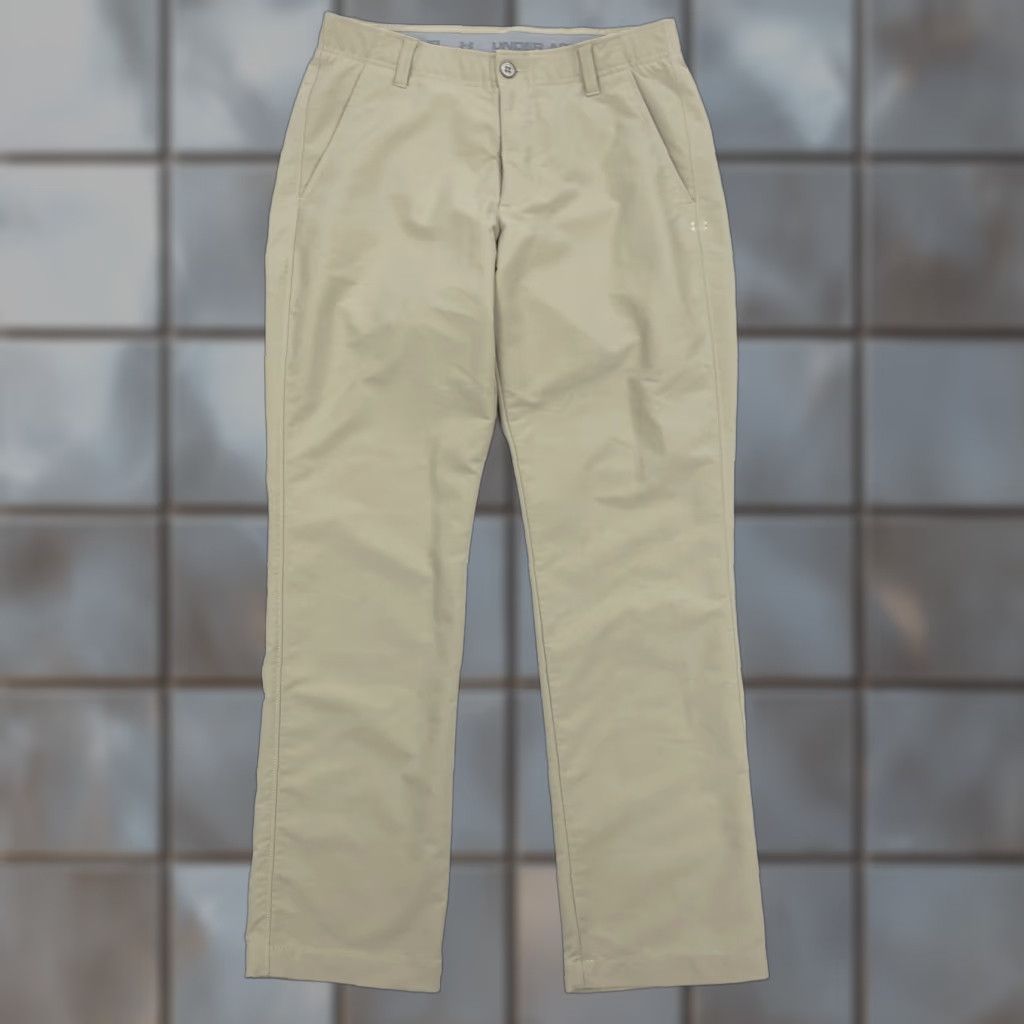 Under Armour Under Armour Men's Tan Khaki Performance Flat Front Golf Pants 32x30 Slant Pockets Breathable Stretch Size US 32 / EU 48 - 1 Thumbnail