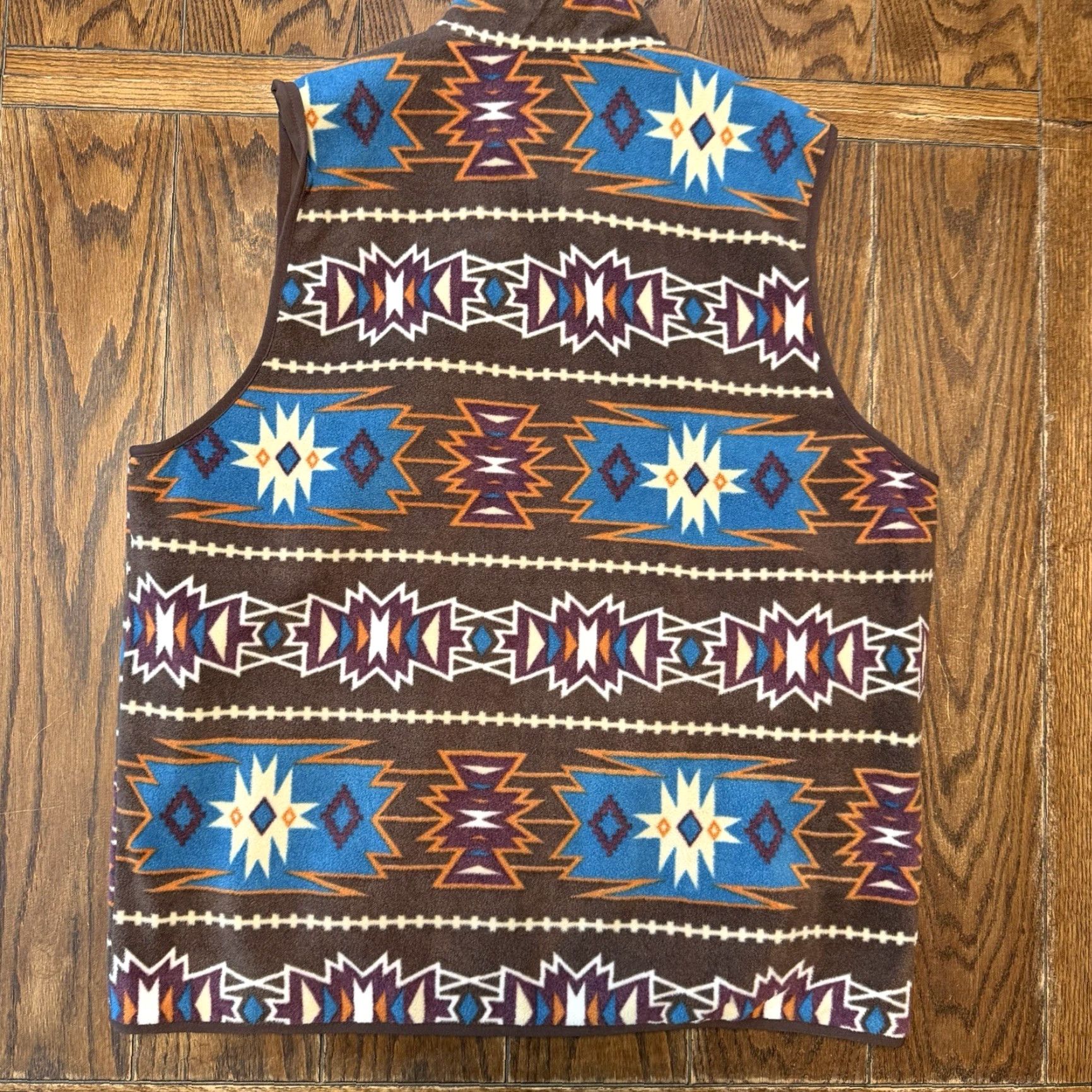 Vintage Rank 45 Aztec Tribal Full Zip Fleece Lined Softshell Vest Women XL Reversible Green Size XL / US 12-14 / IT 48-50 - 3 Thumbnail