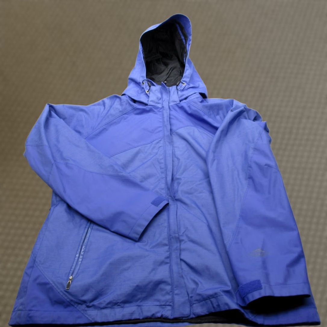 Vintage Columbia Jacket Womens XL Blue Interchange Omni Tech Waterproof Hooded Full Zip Rain Coat Windproof Pockets XL Women Blue 90s? Size XL / US 12-14 / IT 48-50 - 1 Thumbnail