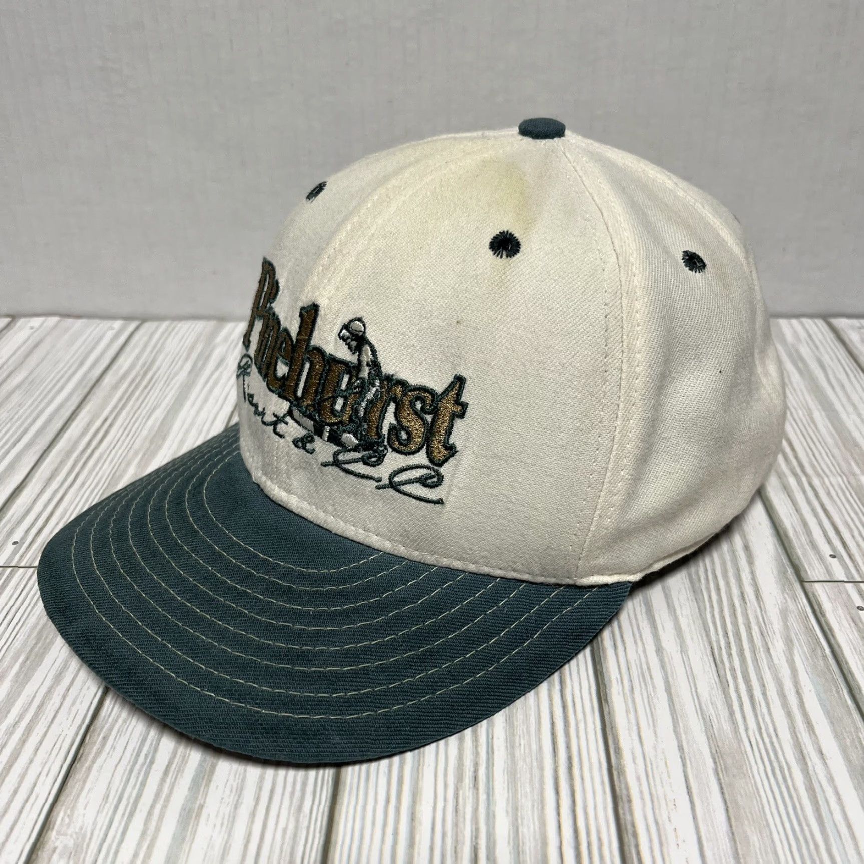 New Era VINTAGE New Era Pinehurst Hat Cap Fitted 7 3/8 59Fifty Golf Hat Mens Green USA 90s Golf Size ONE SIZE - 5 Thumbnail