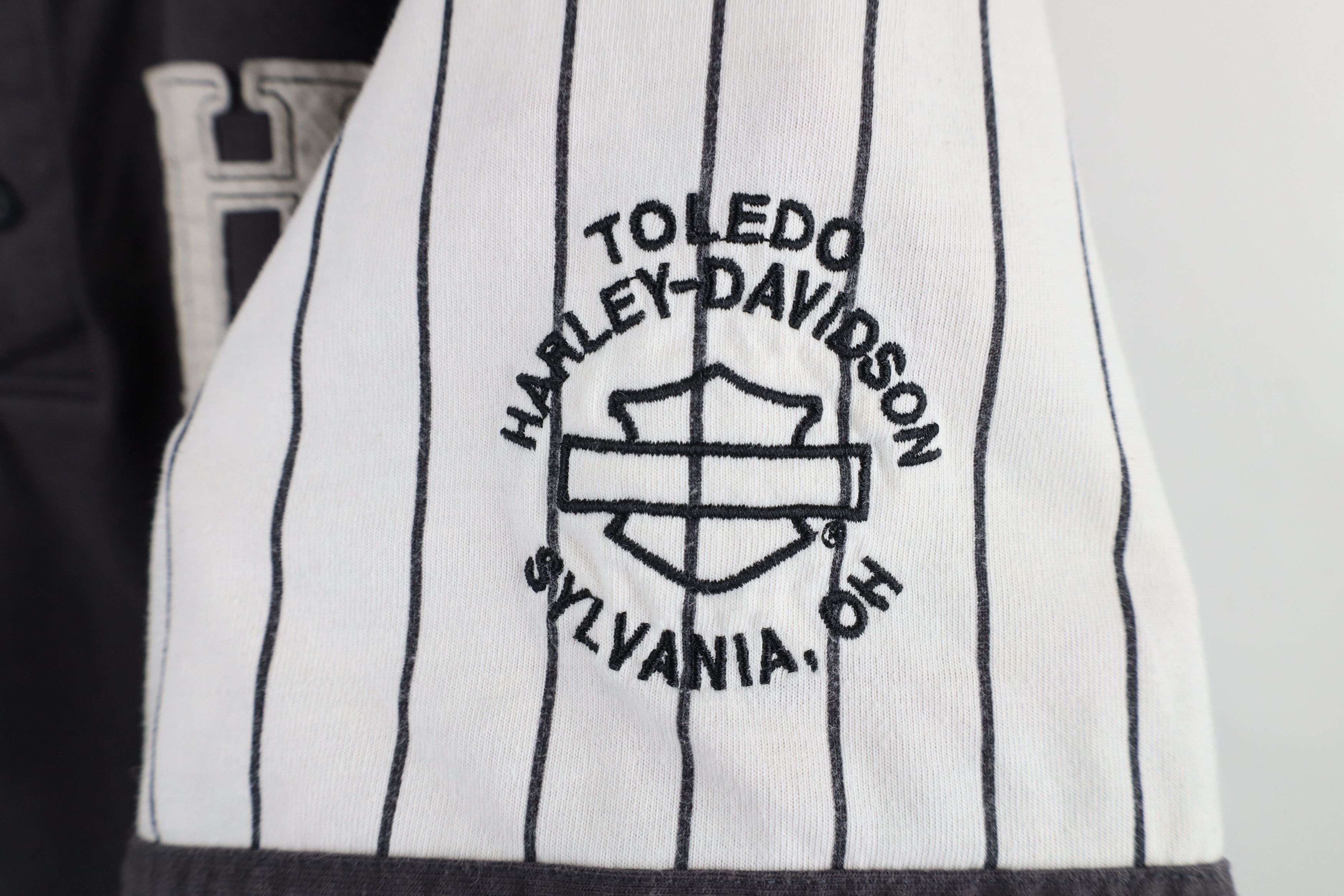 Harley Davidson × Vintage Vintage 90s Y2K Harley Davidson Baseball Henley T-Shirt Gray Size US XXL / EU 58 / 5 - 4 Thumbnail