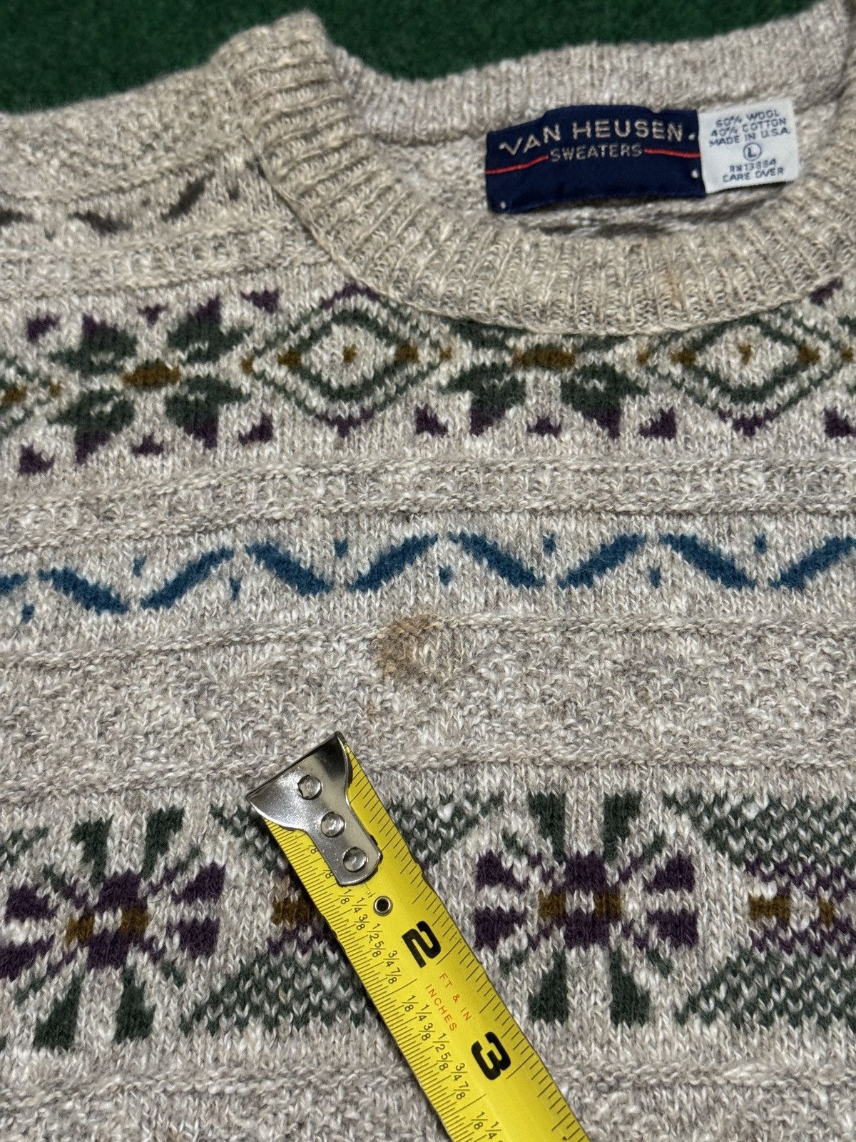 Van Heusen Vintage 90s Van Heusen Knit Wool Large Fair Isle Sweater Size US L / EU 52-54 / 3 - 8 Thumbnail
