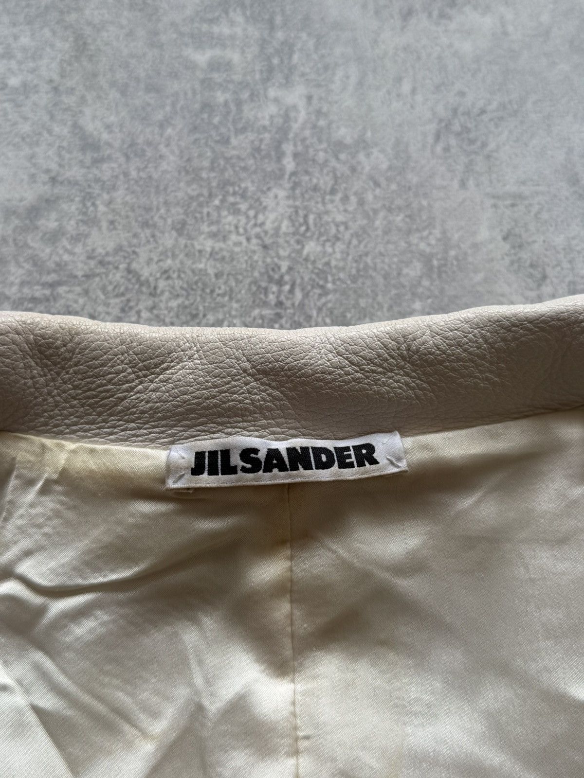 Jil Sander Vintage Jil Sander Leather Blazer Jacket White Size XS / US 0-2 / IT 36-38 - 13 Thumbnail