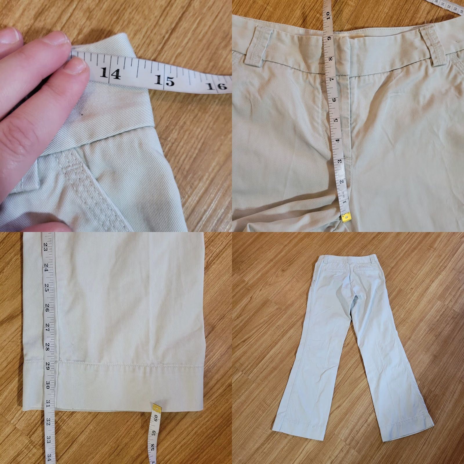 J.Crew J.CREW Pants Womens 10 Beige Twill Flat Front Flare 90s Y2K Vintage Style Dress Pants Womens Size 29" - 8 Thumbnail
