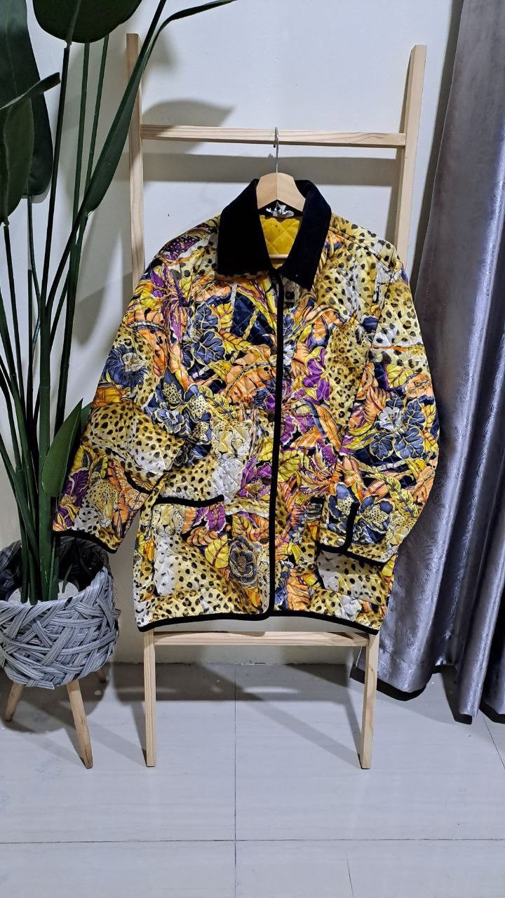 Salvatore Ferragamo Vintage 90s Salvatore Ferragamo Leopard in the Jungle Size US M / EU 48-50 / 2 - 1 Thumbnail