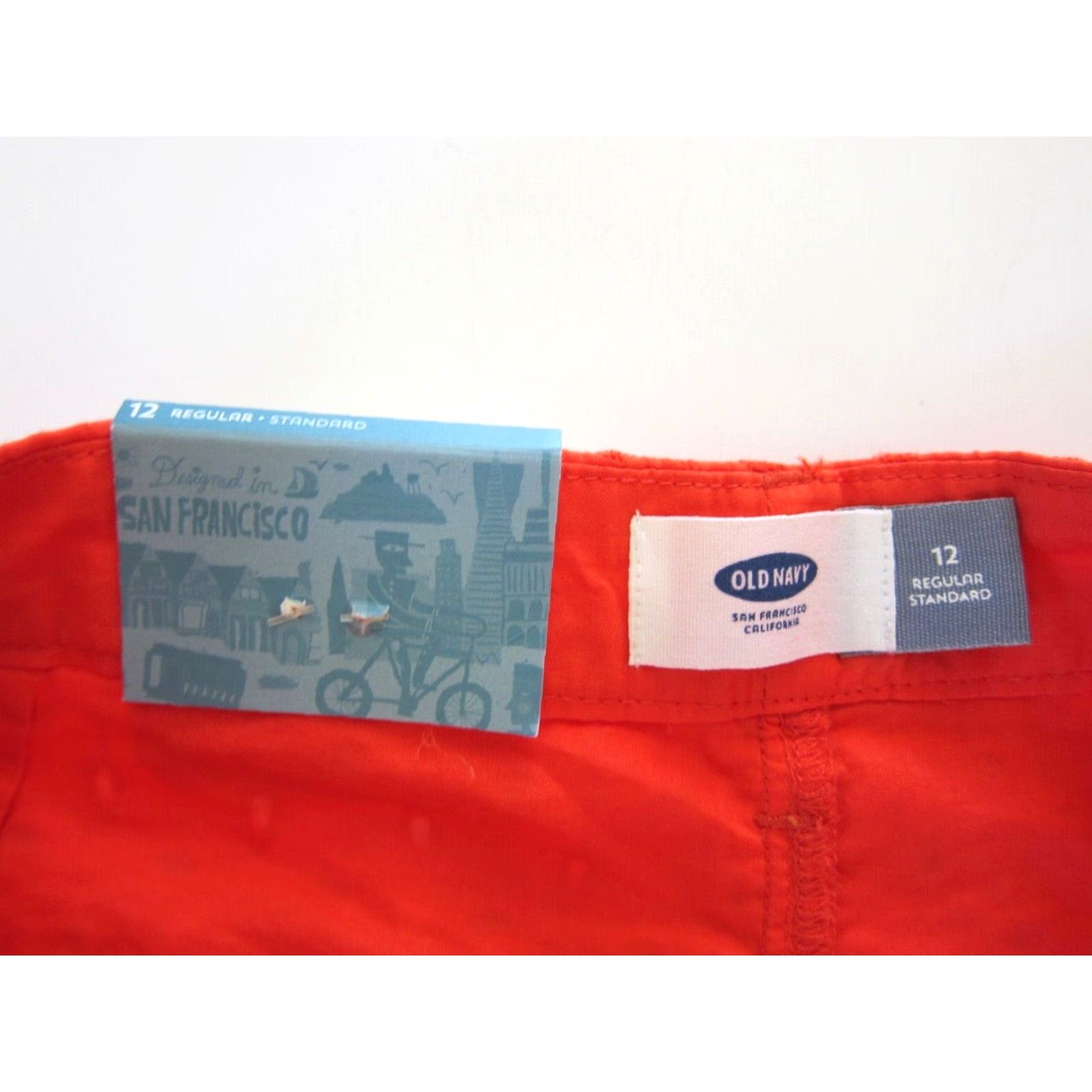 Old Navy NWT Old Navy Cotton Orange Embroidered Flat Front Pocket Standard Chino Short Women 12 Size 34" / US 12 / IT 48 - 6 Thumbnail