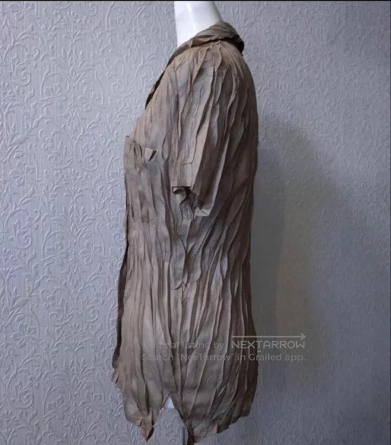 Issey Miyake Issey Miyake Ruched Short Sleeve Shirt Size L / US 10 / IT 46 - 2 Thumbnail