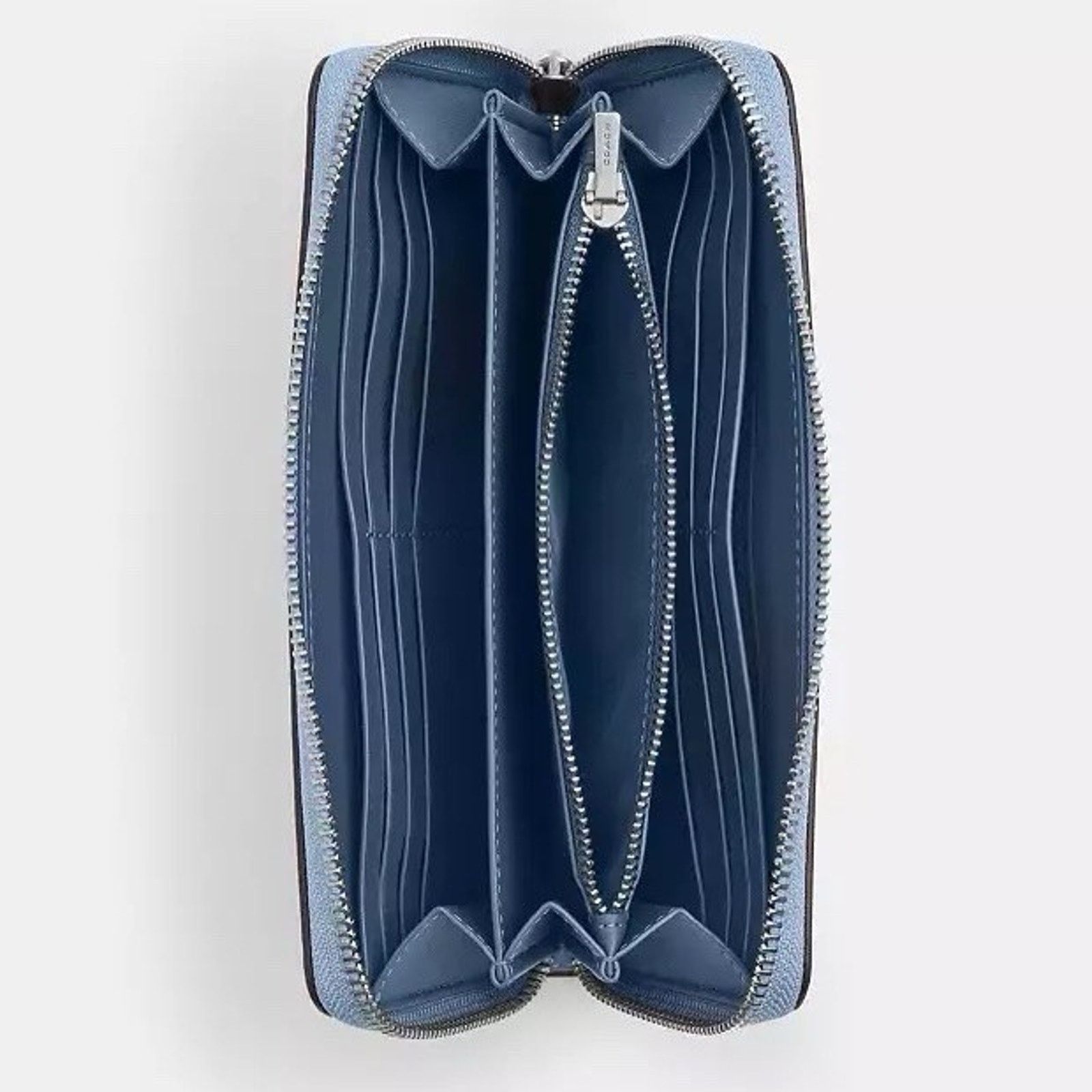 Coach NWT Coach Long zip around wallet C4451 Silver/Bluebell Size ONE SIZE - 5 Thumbnail