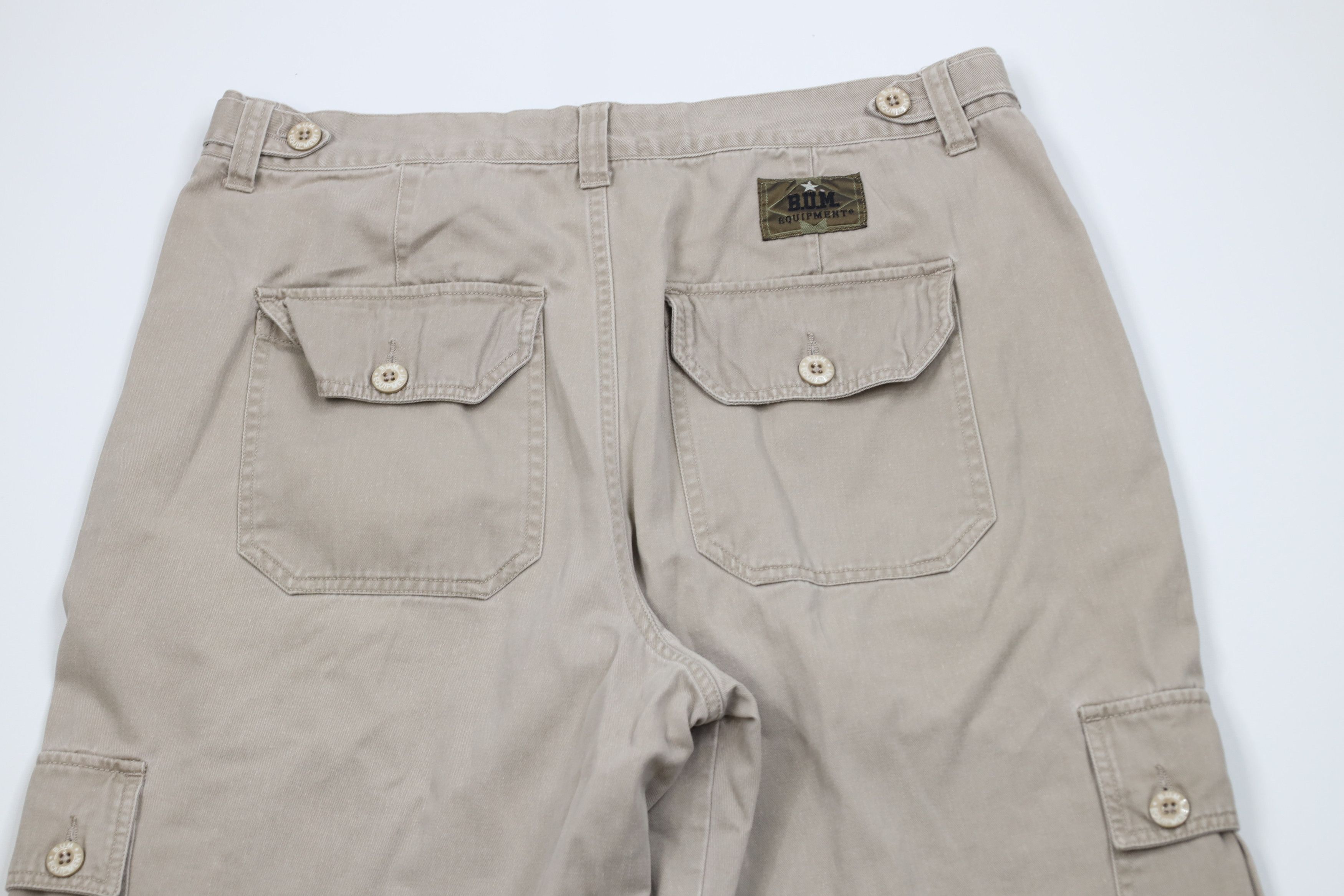 Vintage Vintage 90s Bum Equipment Baggy Wide Leg Cargo Pants Beige Size US 34 / EU 50 - 9 Thumbnail