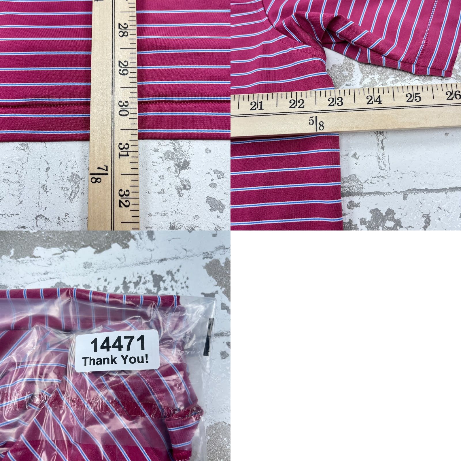 Peter Millar Peter Millar Polo Shirt Men Large Pink Striped Summer Comfort Wicking Quick Dry Breathable Logo Golf Casual Activewear Short Sleeve Size US L / EU 52-54 / 3 - 8 Thumbnail