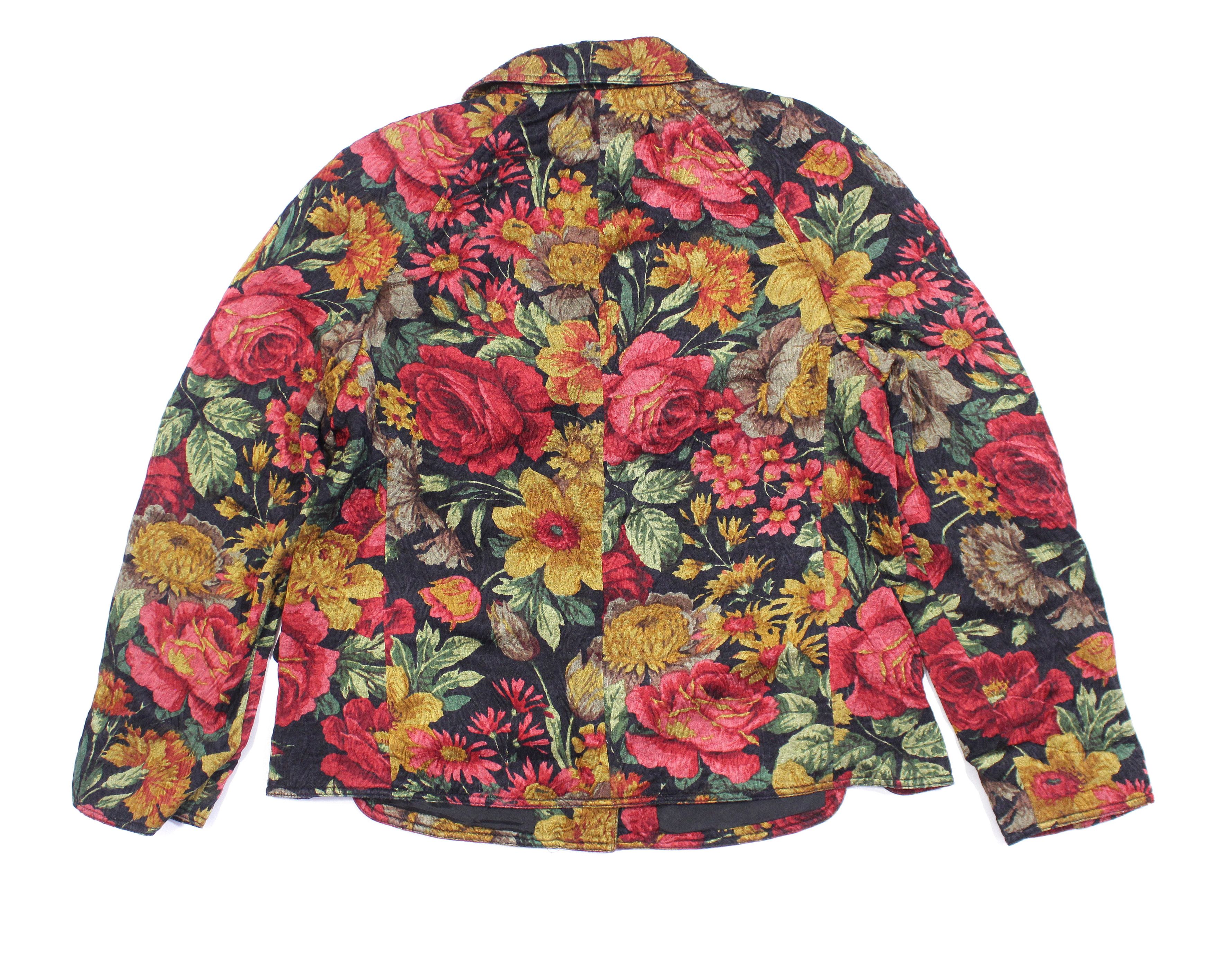 Valentino 90S Floral Pattern Blazer Vintage Size M / US 6-8 / IT 42-44 - 2 Thumbnail