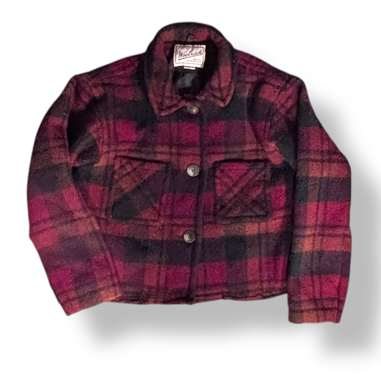Woolrich Woolen Mills Vintage 90s Woolrich Cropped Red Plaid Jacket Made In USA Size M / US 6-8 / IT 42-44 - 12 Thumbnail