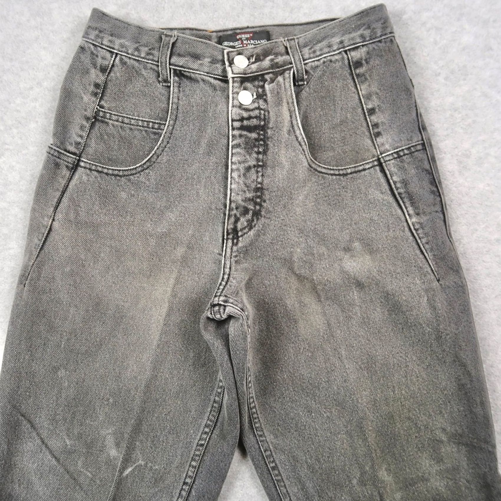 Guess VINTAGE Guess Jeans Gray Tapered High Waisted 28x32 USA 90s Georges Marciano Size 28" / US 6 / IT 42 - 3 Thumbnail